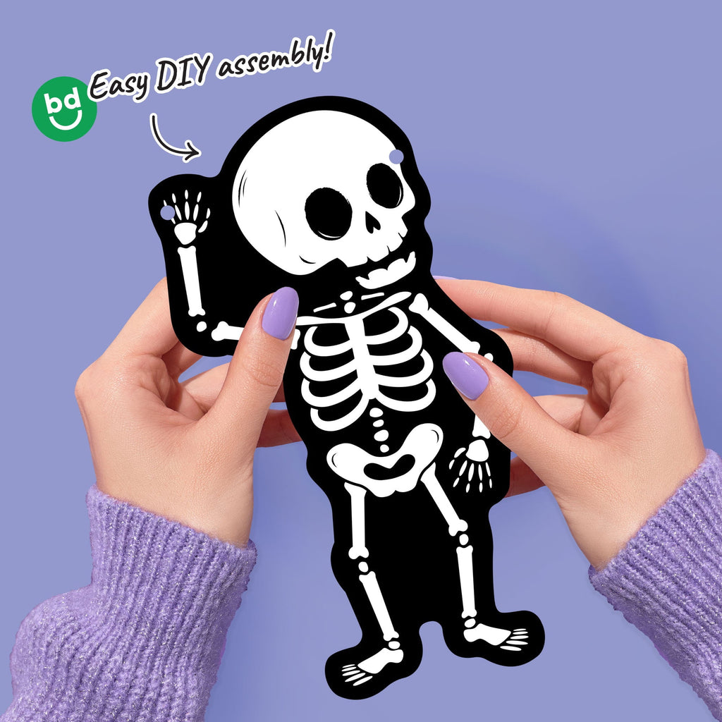 Big Dot of Happiness Skeletons Garland Banner, Halloween Party Decorations Backdrop, 30 Feet of Cord, 15 Paper Dancing Skeleton Bones