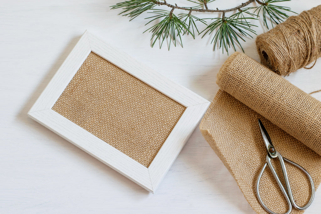 Love, Laugh, Craft Jute Naturalistic Needlework Fabric Precut Roll, 8" x 5-Yards, Natural