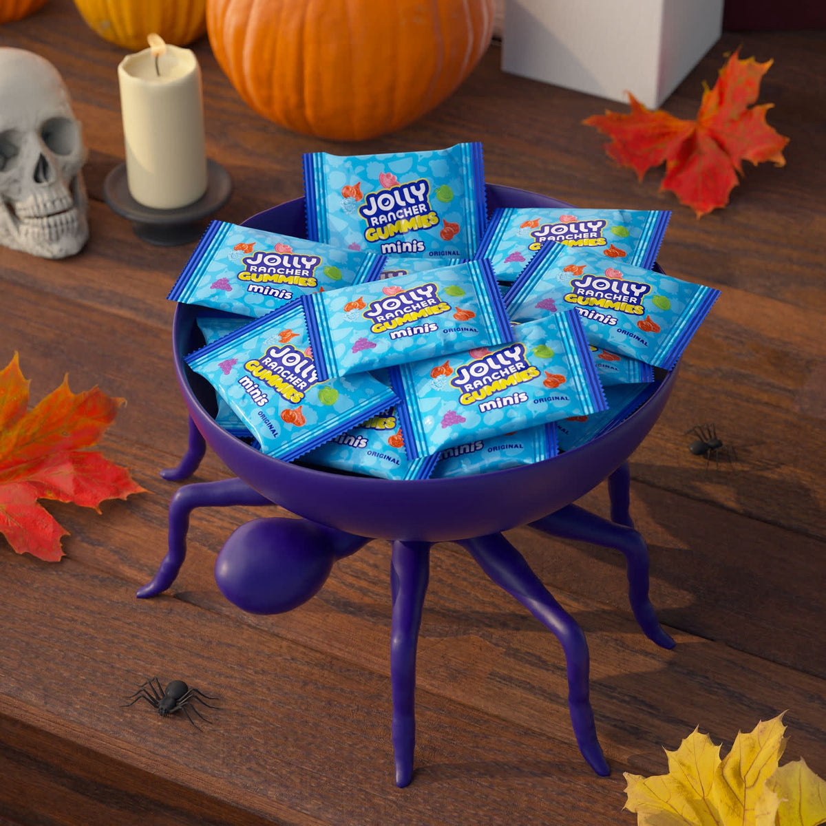 Jolly Rancher Gummies Minis Assorted Fruit Flavored, Halloween Candy Bag, 9.66 oz