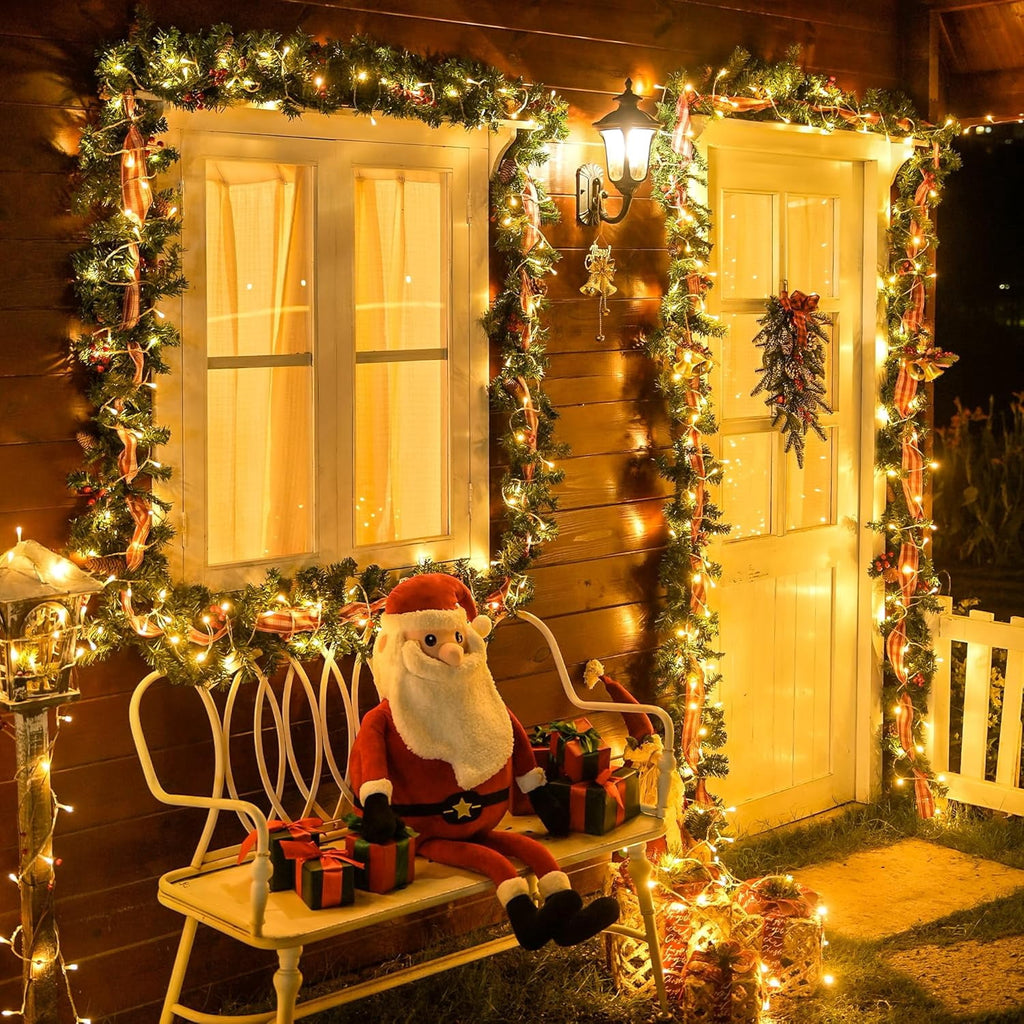 JMEXSUSS 200 LED Christmas Lights Indoor Outdoor, Connectable Warm White Christmas Tree Lights Clear Wire, 66 Ft Twinkle Fairy String Lights Plug in for Bedroom Wedding Christmas Tree Decorations