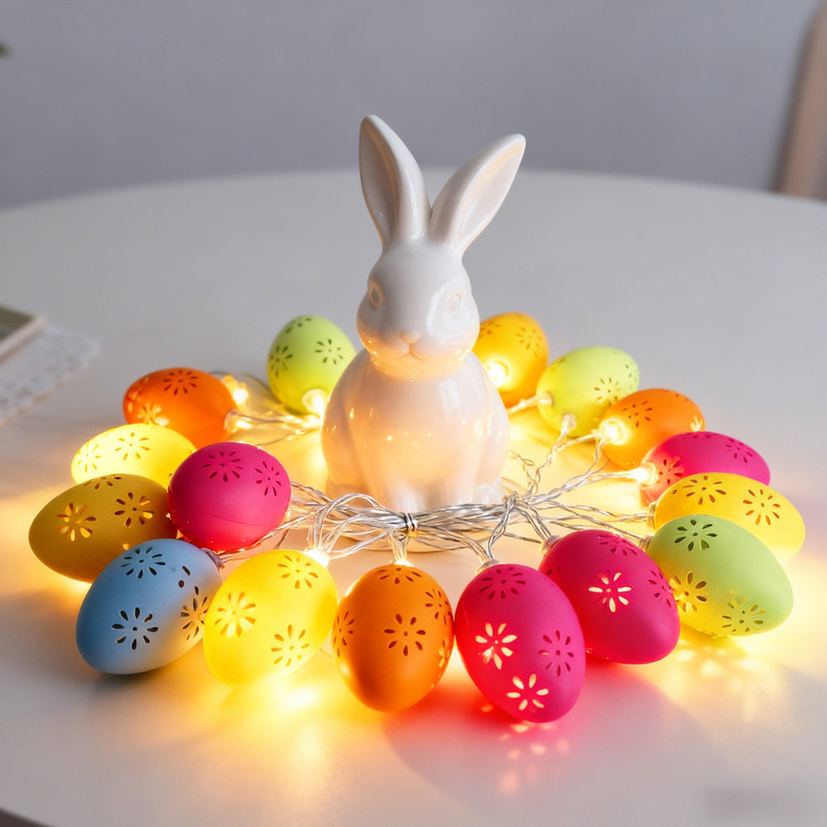 Gqtwoy Easter Egg String Lights, Multicolor Festive Mood Lights, Decorative LED Night Light, Portable Holiday Decorations, Perfect for Parties and Celebrations