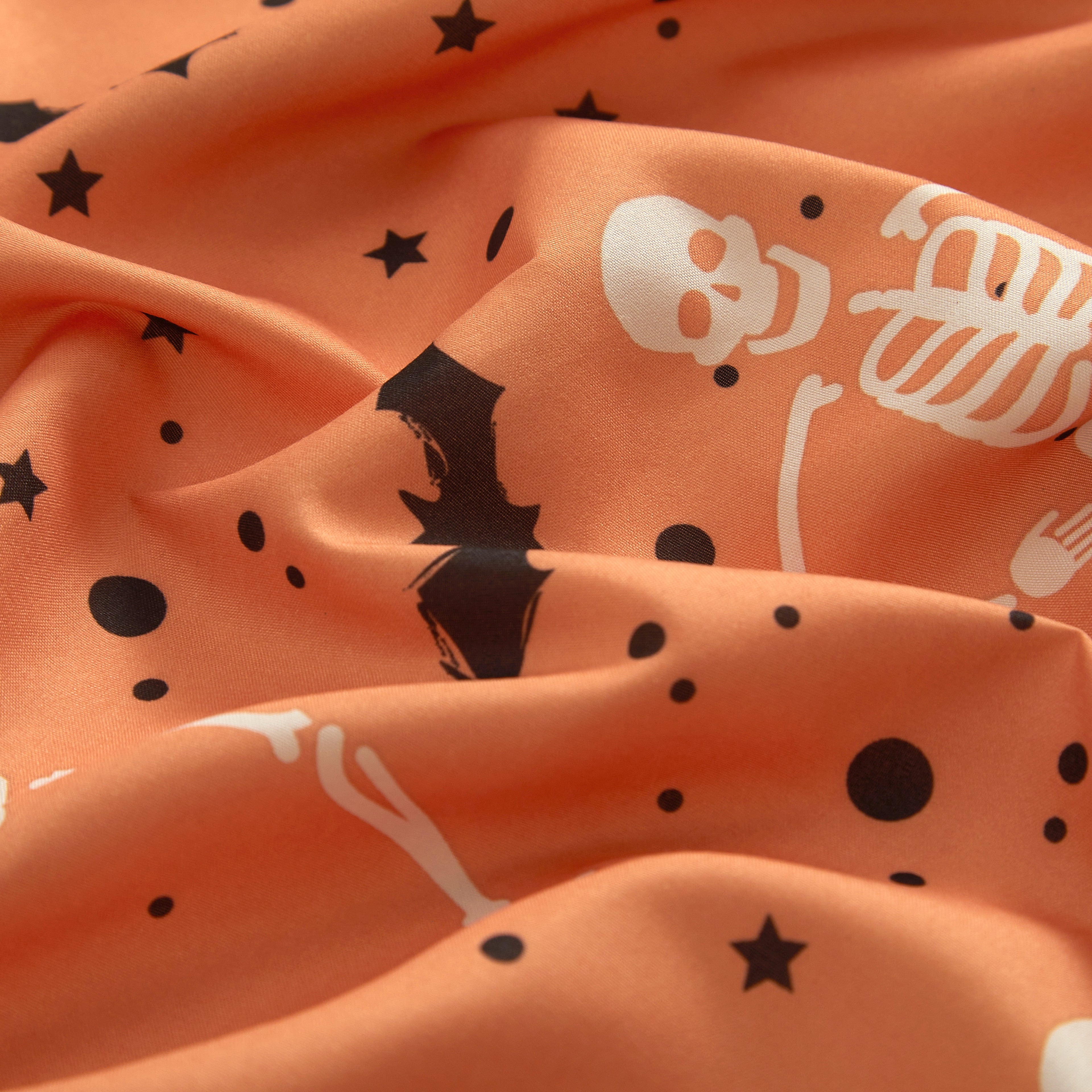 Way To Celebrate 13-Piece Shake Your Bones Shower Curtain Set with Hooks, Orange