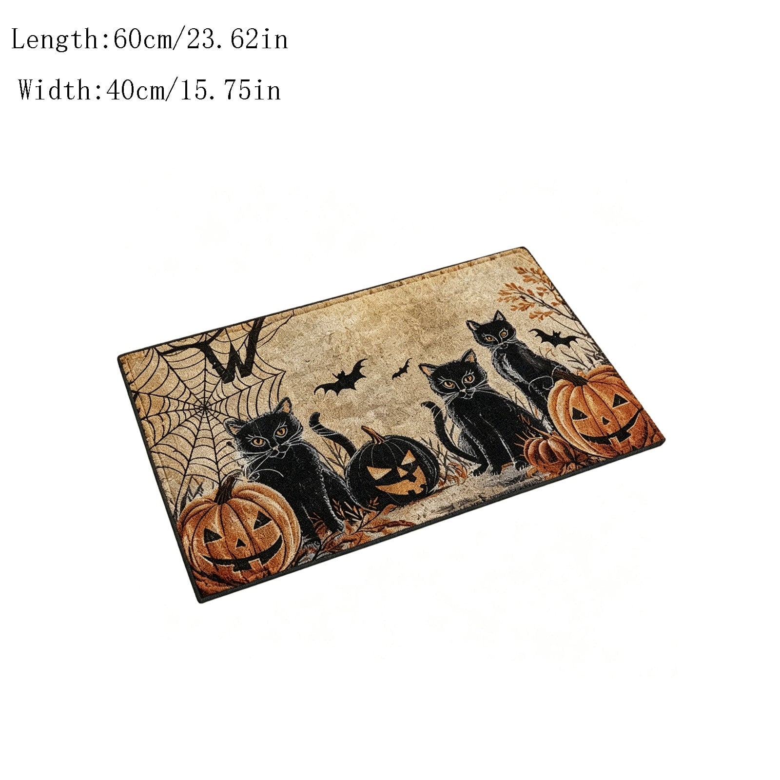 OutmaxHome Halloween Theme Cute Ghost Print Doormat, 15.8x23.6 Inch Non-Slip Absorbent Mat, Easy to Clean, for Front Door, Porch, Farmhouse