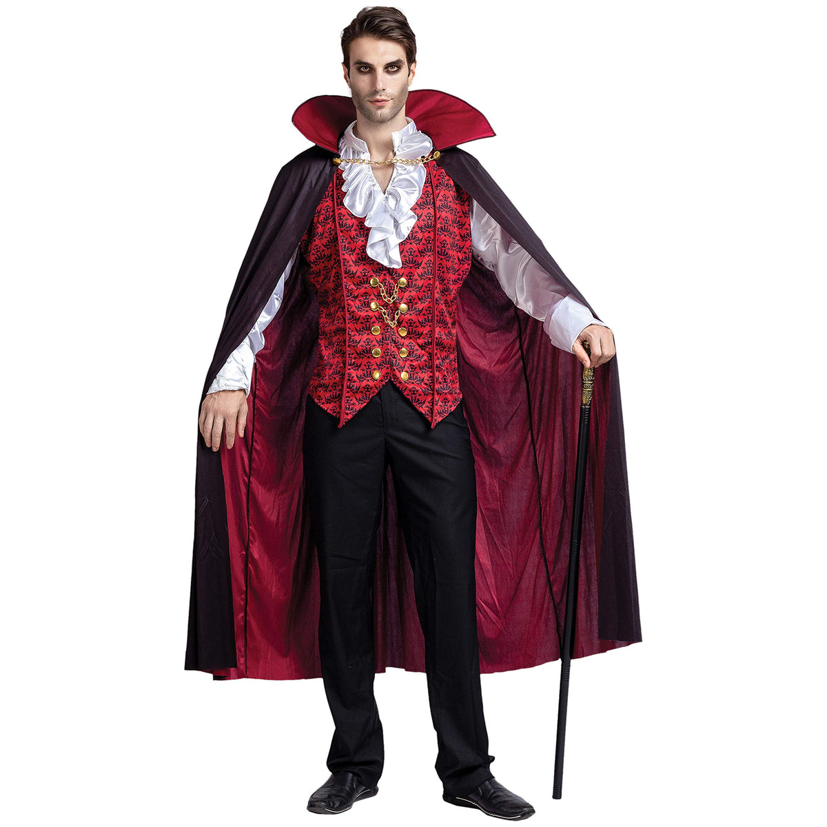 Joyfy Gothic Vampire Costume Kids, Toddler Vampire Costume Halloween Vampire Costume, Vampire costume for boys, Halloween Party Dress Up (3-4yrs)