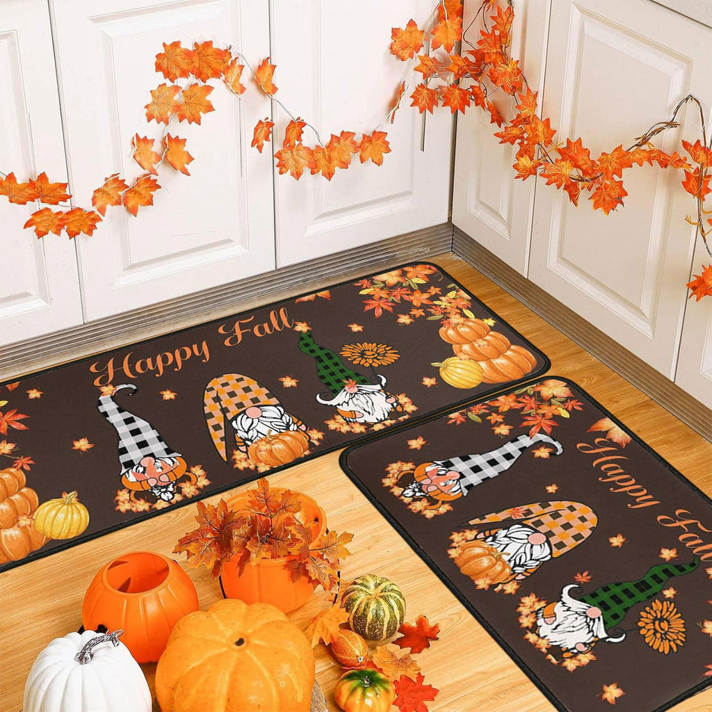 Stijggn Halloween Kitchen Mats for Floor Halloween Rugs Halloween Thanksgiving Decorations Doormat, Welcome Mats for Front Door,Spooky Outdoor Mats for Home Decor Holiday Decorative