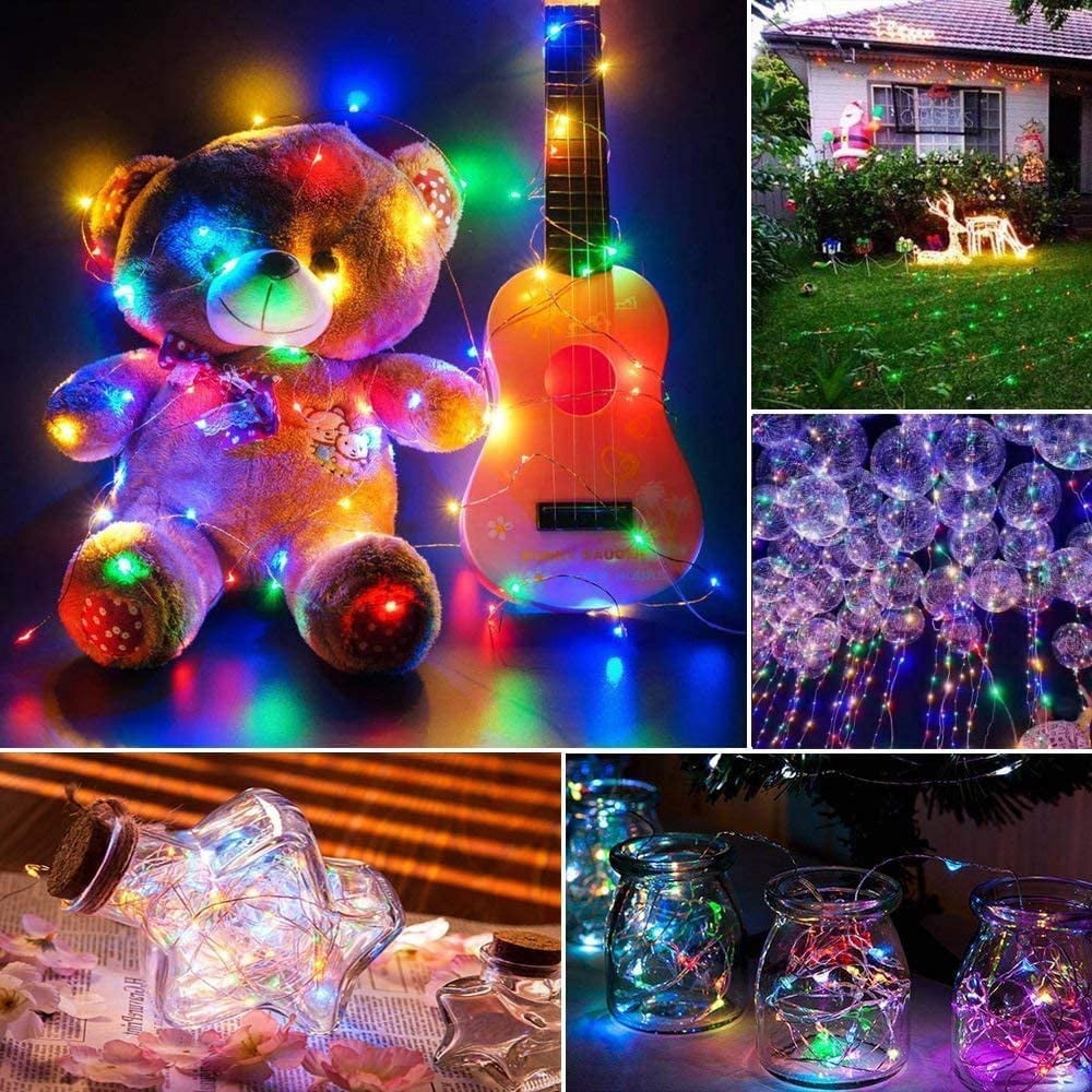 Solar String Lights for Outdoor,99ft 300 LED Bright Copper Wire Fairy Lights Waterproof Solar Lights with 8 Modes for Tree Garden Party Wedding Christmas Decor (Multicolor)