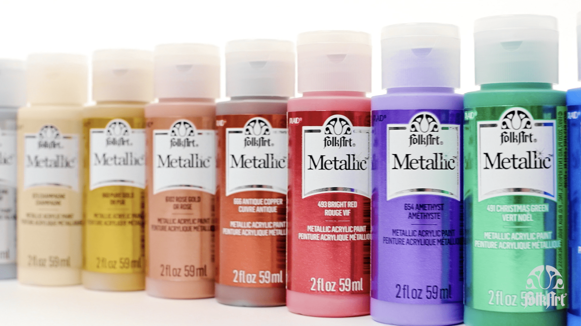 FolkArt Metallic Acrylic Craft Paint, Metallic Finish, Glam Gold, 2 fl oz