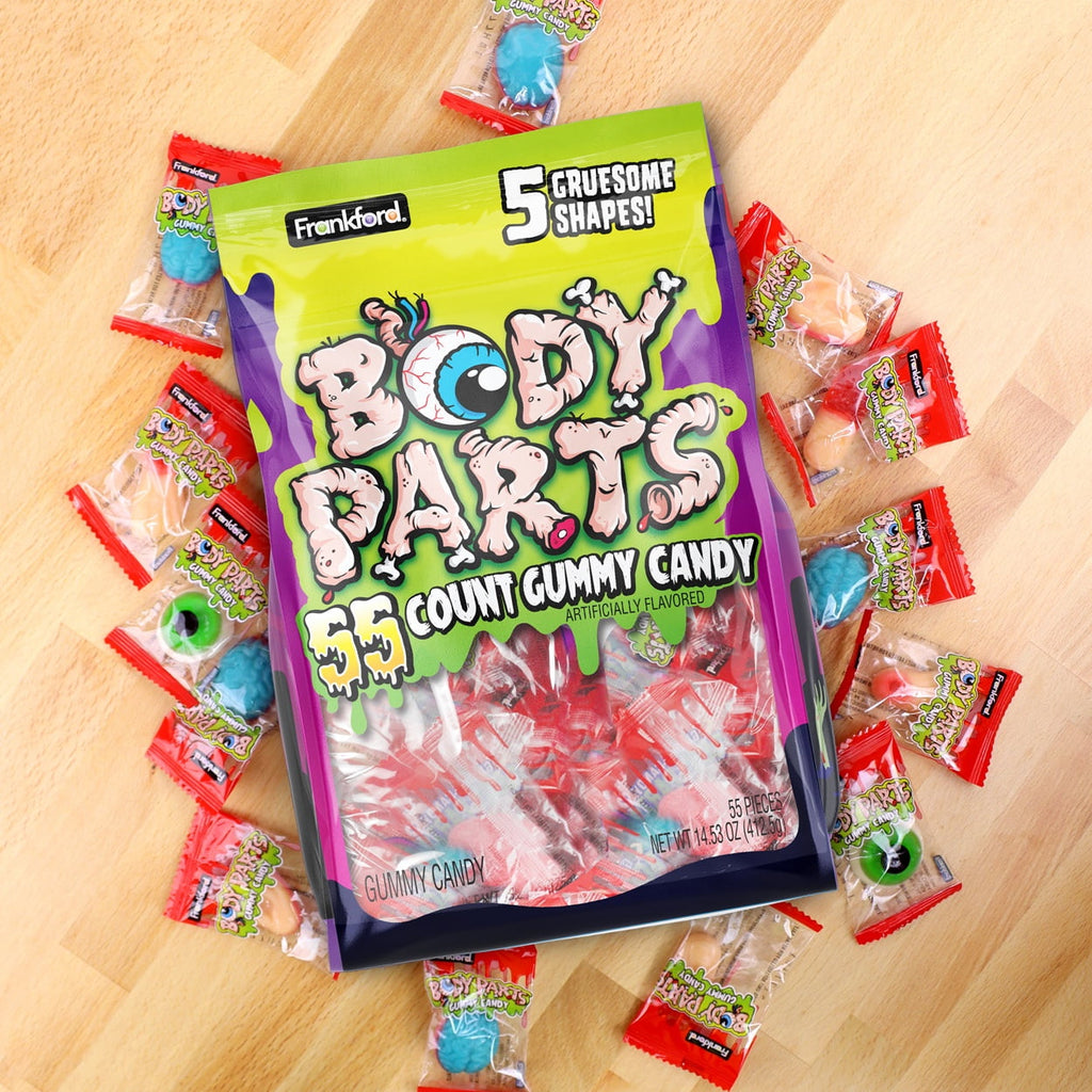 Frankford Gummy Candy Body Parts Halloween Bag, 55 Count