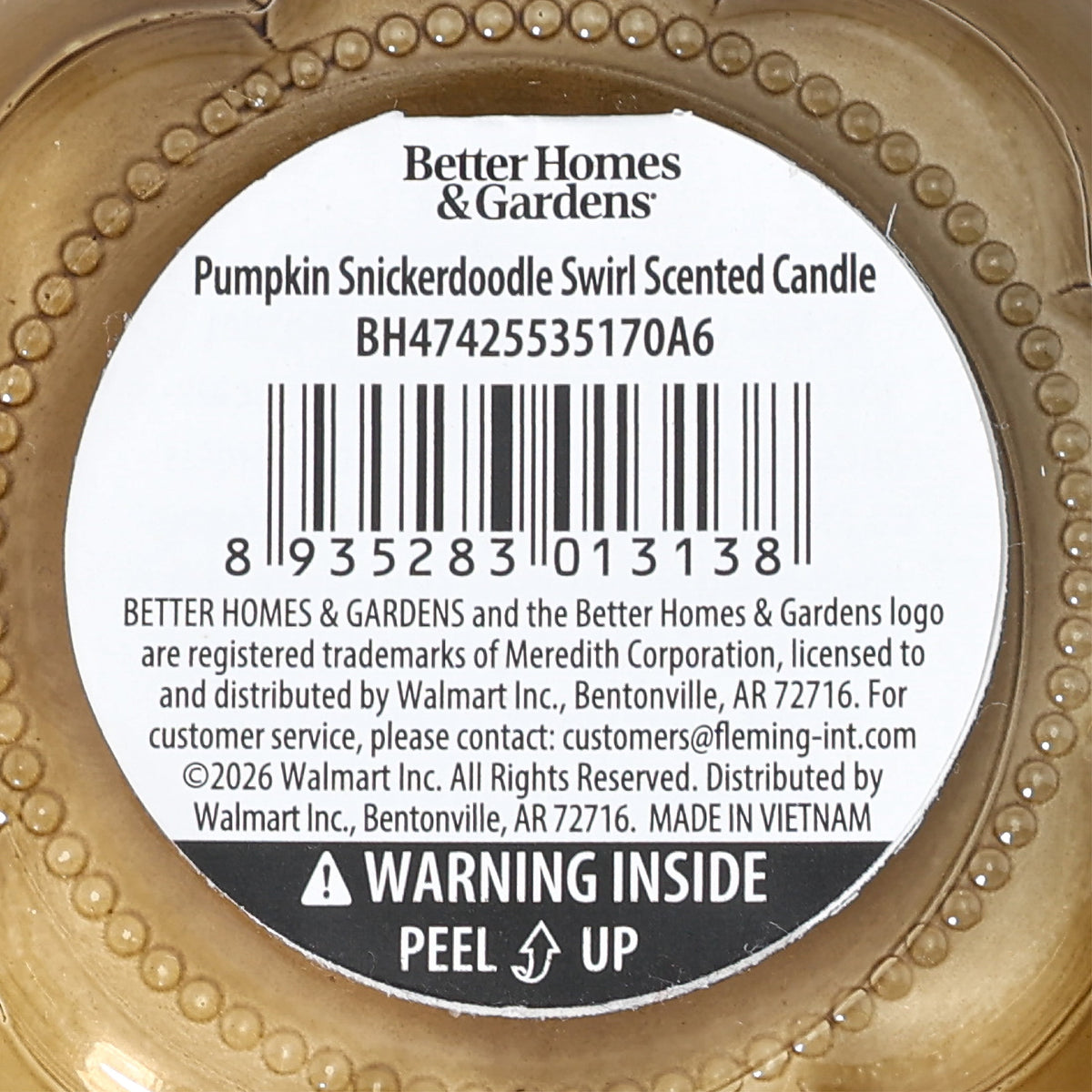 Better Homes & Gardens 5 oz Glass Pumpkin Jar Candle, Pumpkin Snickerdoodle Swirl