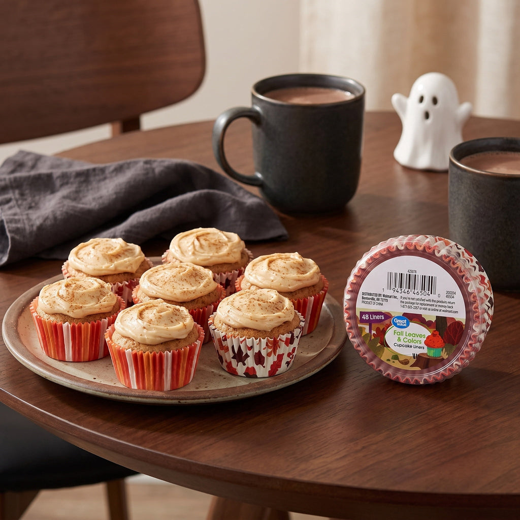 Great Value Fall Leaves and Colors Cupcake Liners, 48 Count