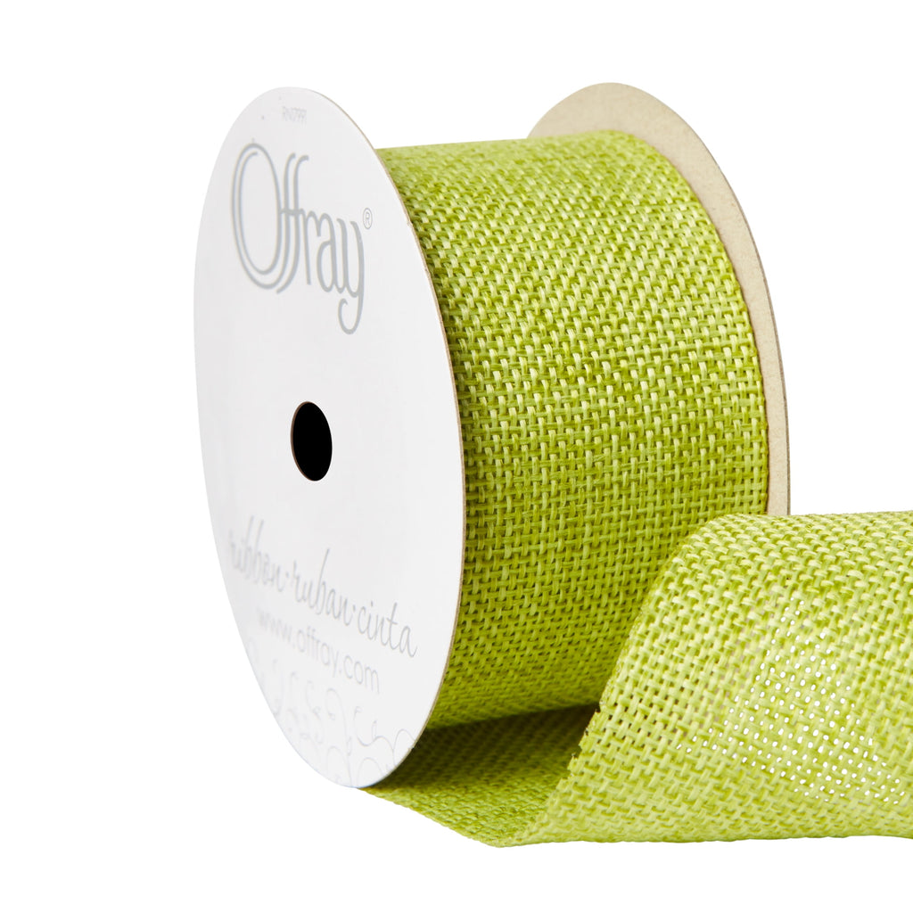 Offray Ribbon, Torrid Orange 1 1/2 inch Woven Burlap Woven Ribbon, 9 feet