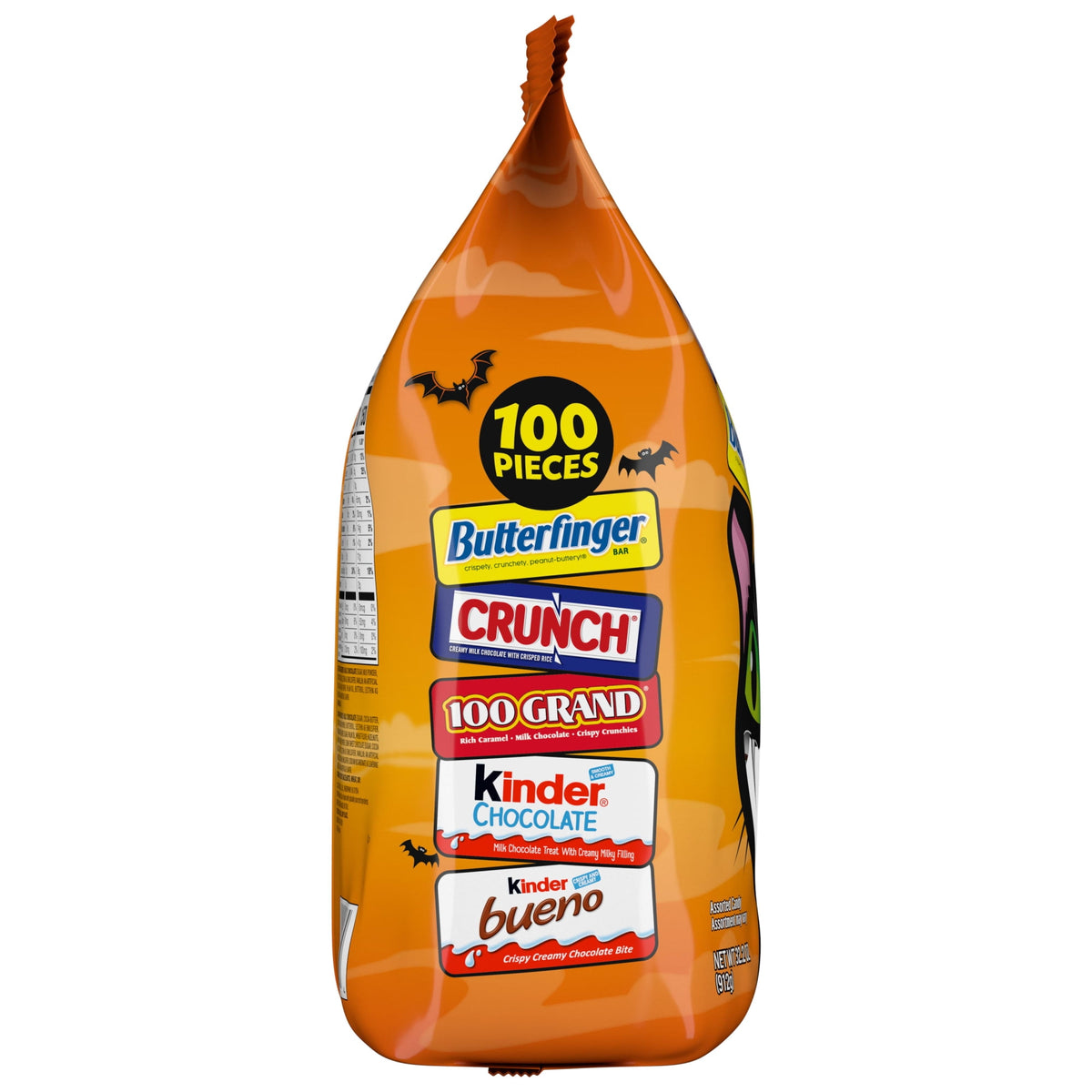 Butterfinger, CRUNCH, 100 Grand, Kinder Bueno, Kinder Chocolate, Minis Assorted Halloween Candy Bag, 100 Count, 32.2 oz