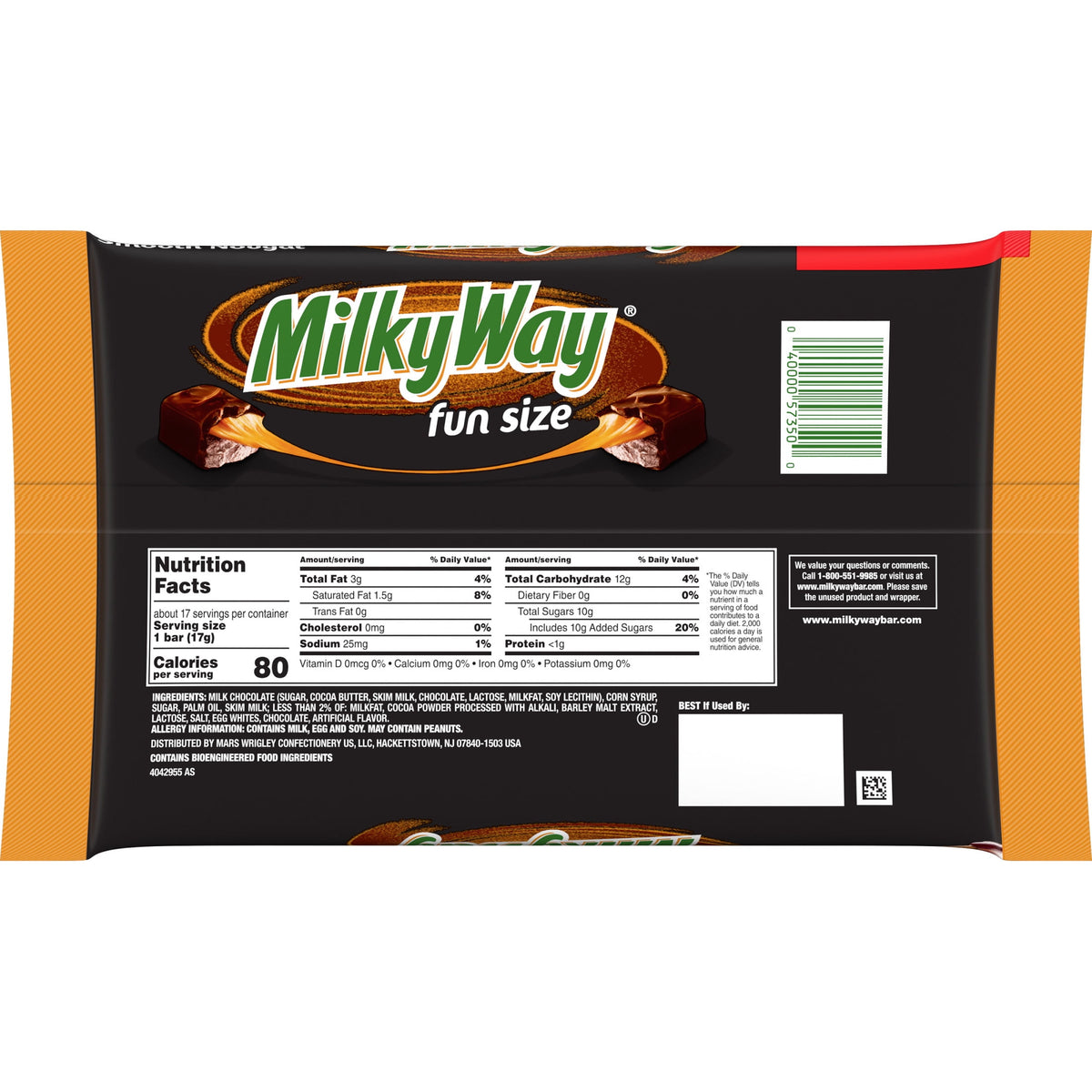 Milky Way Fun Size Halloween Chocolate Candy Bars - 10.65oz Bag