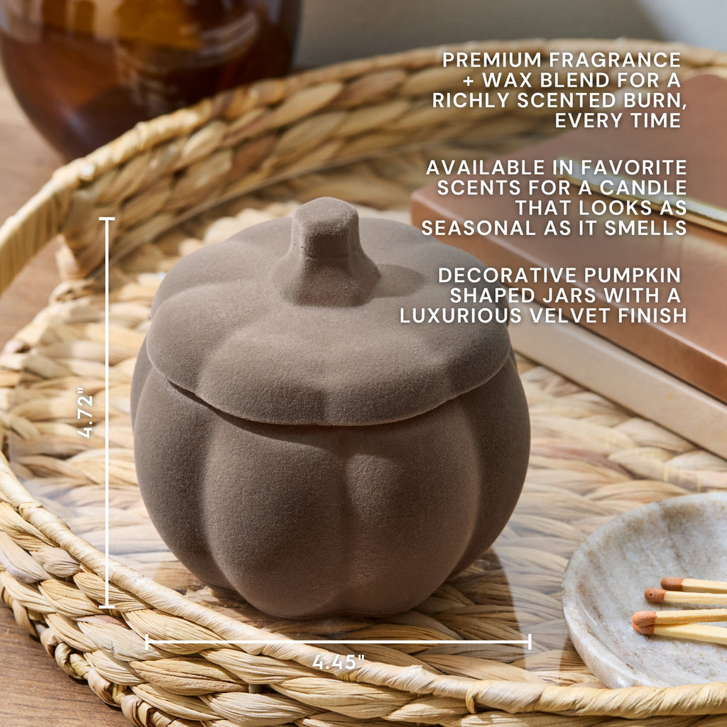 Better Homes & Gardens Flocked Pumpkin Jar Candle, Pumpkin Snickerdoodle Swirl, 2-Wick, 12.7 oz