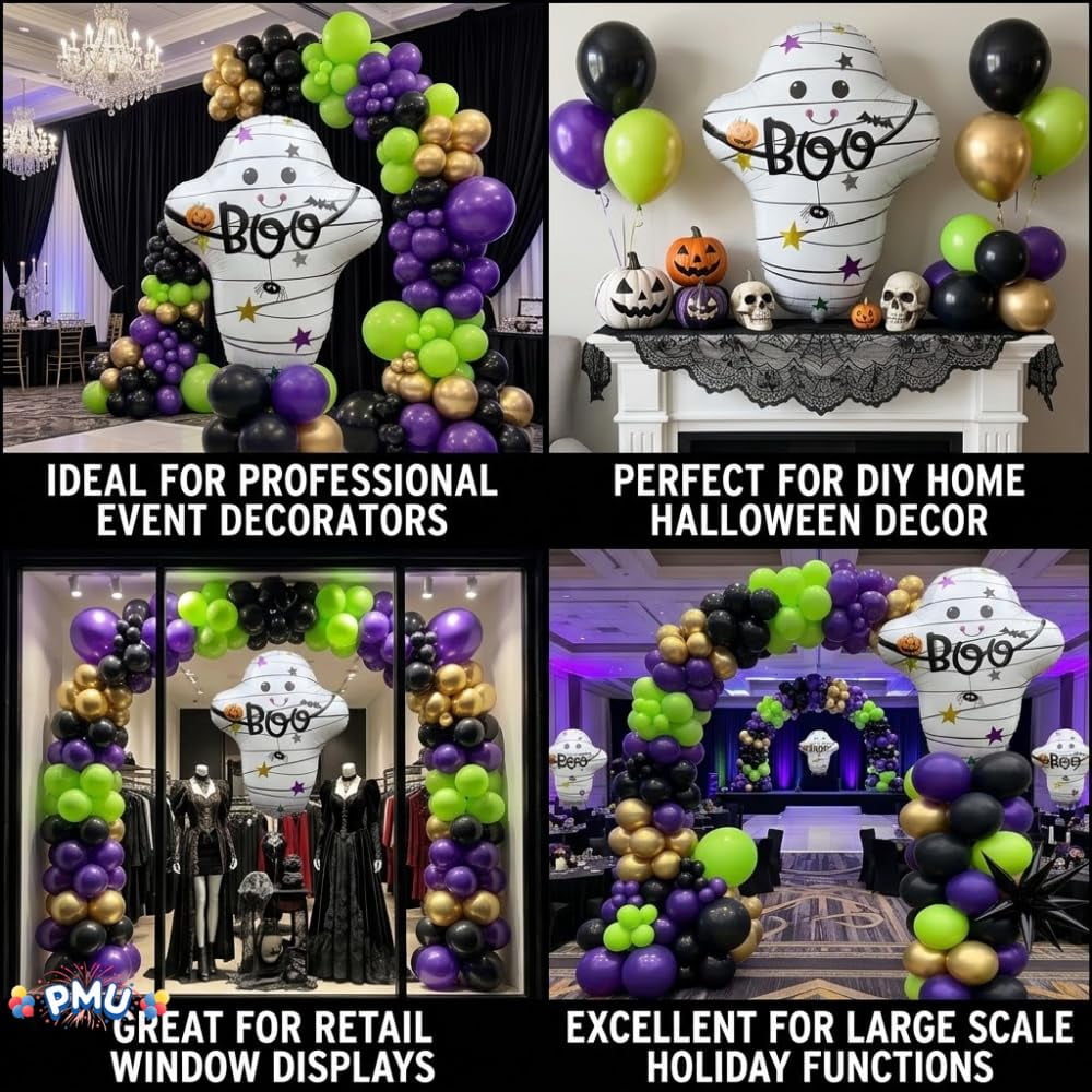 PMU Halloween Flying Ghost 24 Inch Mylar-Foil Balloon (10/pkg) Pkg/1