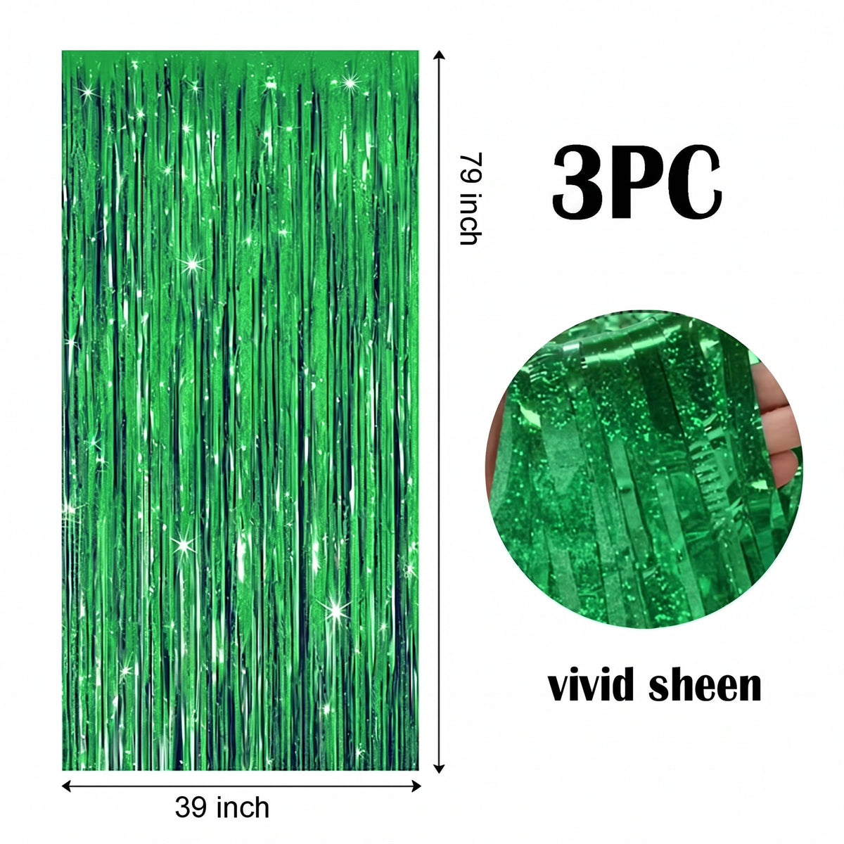 Sm:)e 2-Pack Light Bright Silver Foil Fringe Curtains for Events - Birthday, Wedding, Graduation, Christmas, Baby Shower, various festivals Decor Photo Booth Fun!