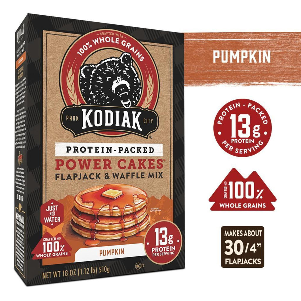 Kodiak Protein-Packed Power Cakes Pumpkin Pancake and Waffle Mix, 18 oz Box