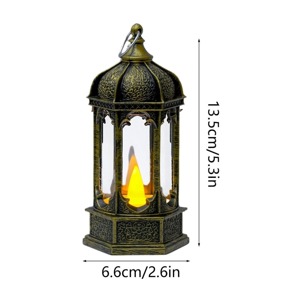 Djiypn Mini Lanterns 2Pack LED Small Lanterns Decorative Indoor Outdoor Hanging Lantern Decorative Candle Light Farmhouse Decor for Weddings Western Camping Party Halloween Christmas Decorations