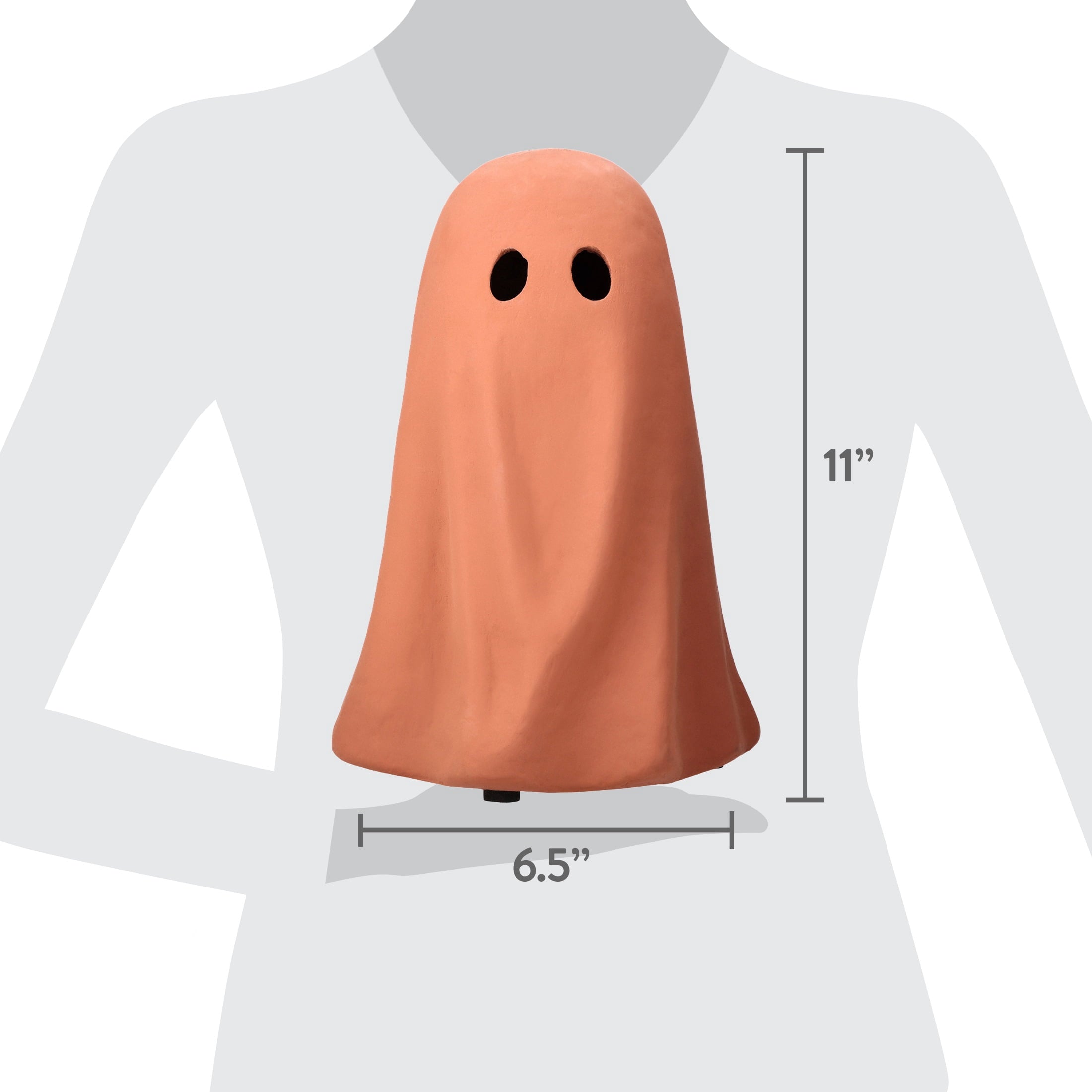 Paper Mache Ghost Decoration, Black, 11", Halloween by Way To Celebrate