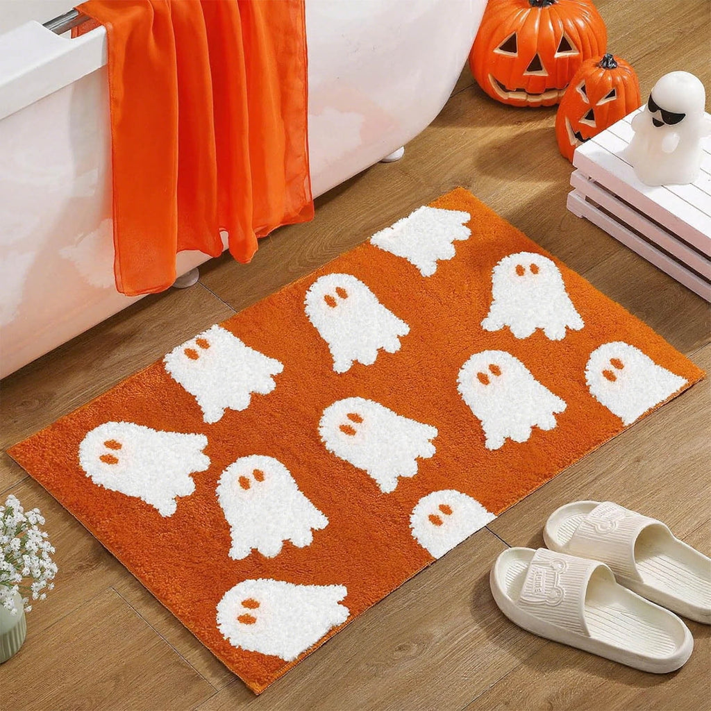 Halloween Doormat Cute Ghost Floor Mat Non-Slip Entrance Door Rugs for Indoor Outdoor Bathroom Porch Decor,15.7 x 23.6 Inch