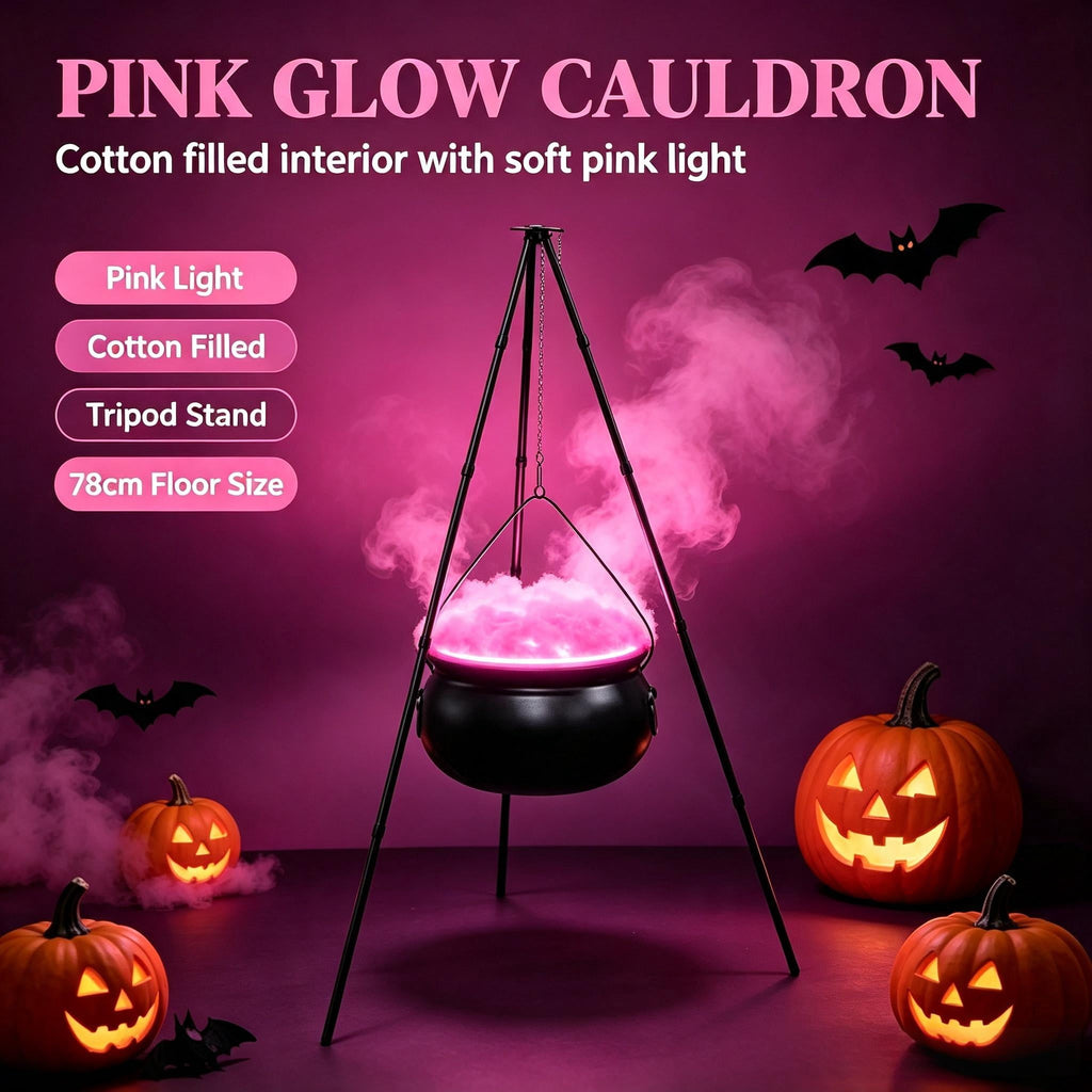 Muecwrye Halloween Decorations Outdoor, Halloween Clearance! Halloween Witches Cauldron on Tripod with Lights, DIY Bubbling Cauldron Set Decor for Home Porch Outside, Halloween Party Supplies