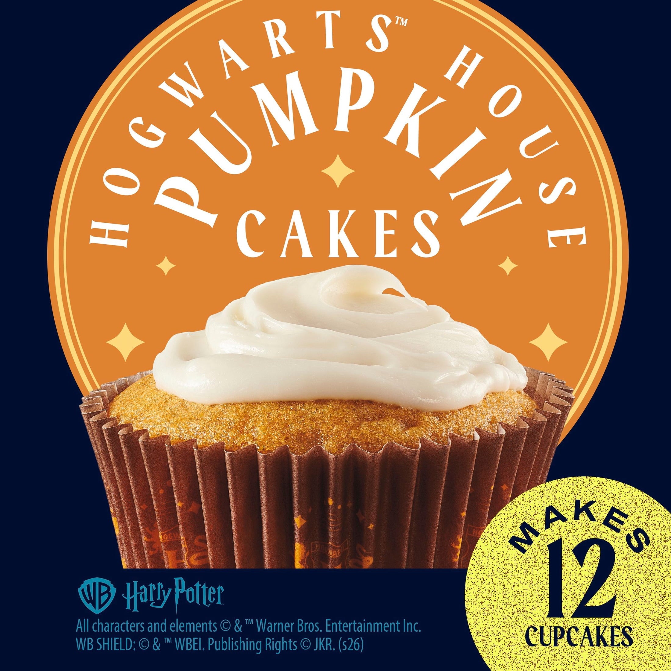 Betty Crocker Harry Potter Hogwarts House Pumpkin Cupcake Kit, 12 Count, 13.6 oz