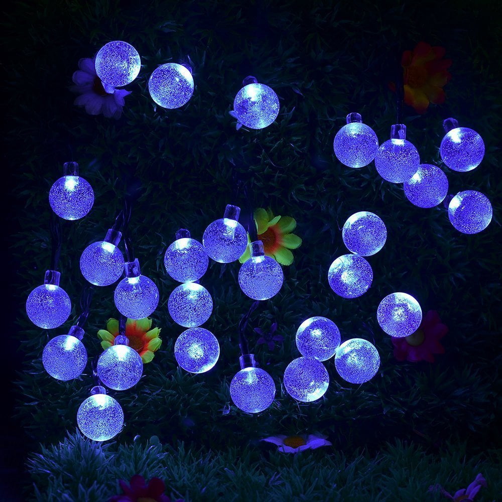 LINLIN Solar Crystal Ball String Lights,Waterproof LED Bubble Globe Solar Fairy Lights 8 Mode Ball String Lights for Bistro Garden Yard Home Party Wedding Christmas Decoration