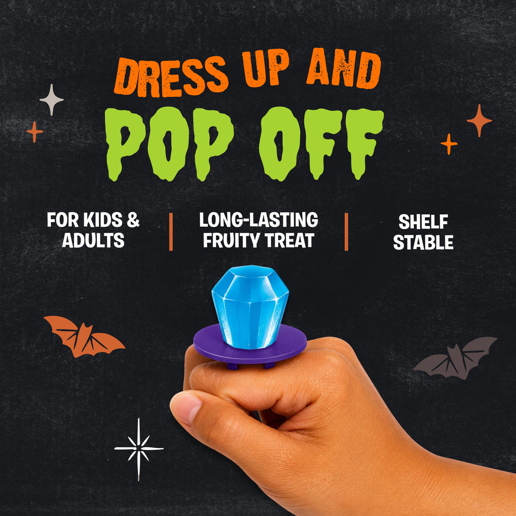 Halloween Ring Pop, Assorted Flavor Lollipops, Display Tray, 8.4 oz, 24 Count Box