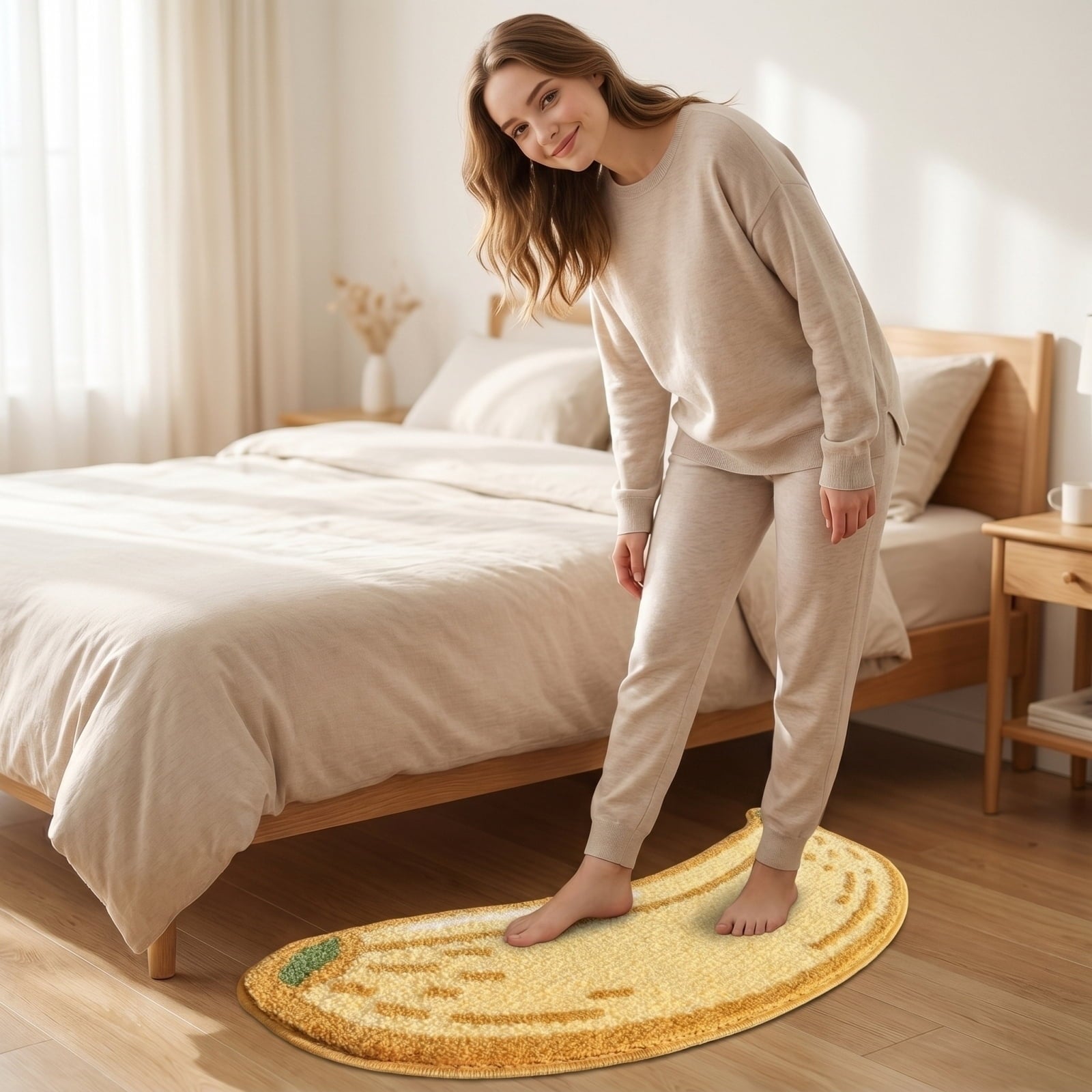 Cute Monstera Bathroom Rugs with Green Leaf Plant, Soft, Fluffy, Plush, Absorbent, Quick Dry, Non Slip, Machine Washable for Shower Floor, Bathroom, Bedroom,Home Decor and Accessories 24x16 Inches