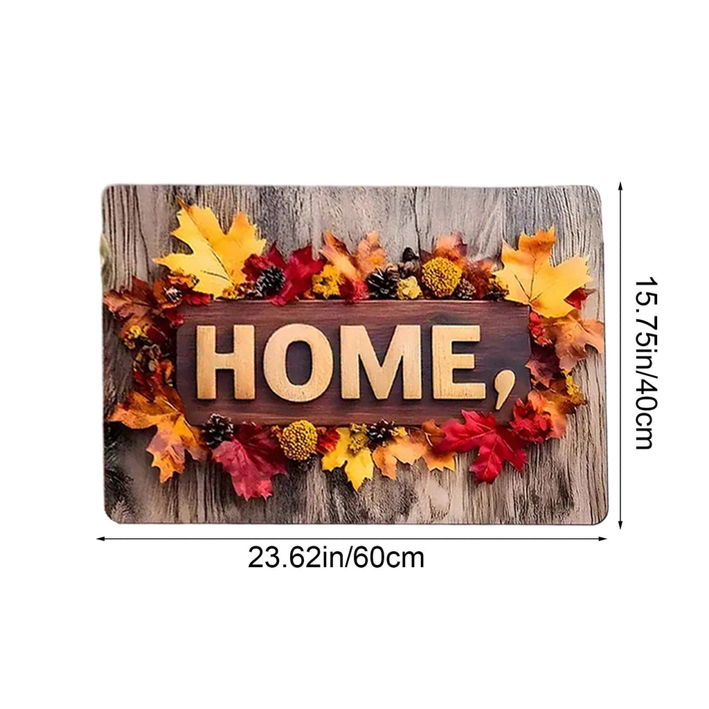 Fall Welcome Maple Leaves Decorative Doormat,Fall Pumpkins Maple Leafs Door mat Indoor Outdoor Entrance Floor Mat Non Slip Autumn Entry Mat for Thanksgiving Porch Front Door Decor 23.62*15.75in（A）