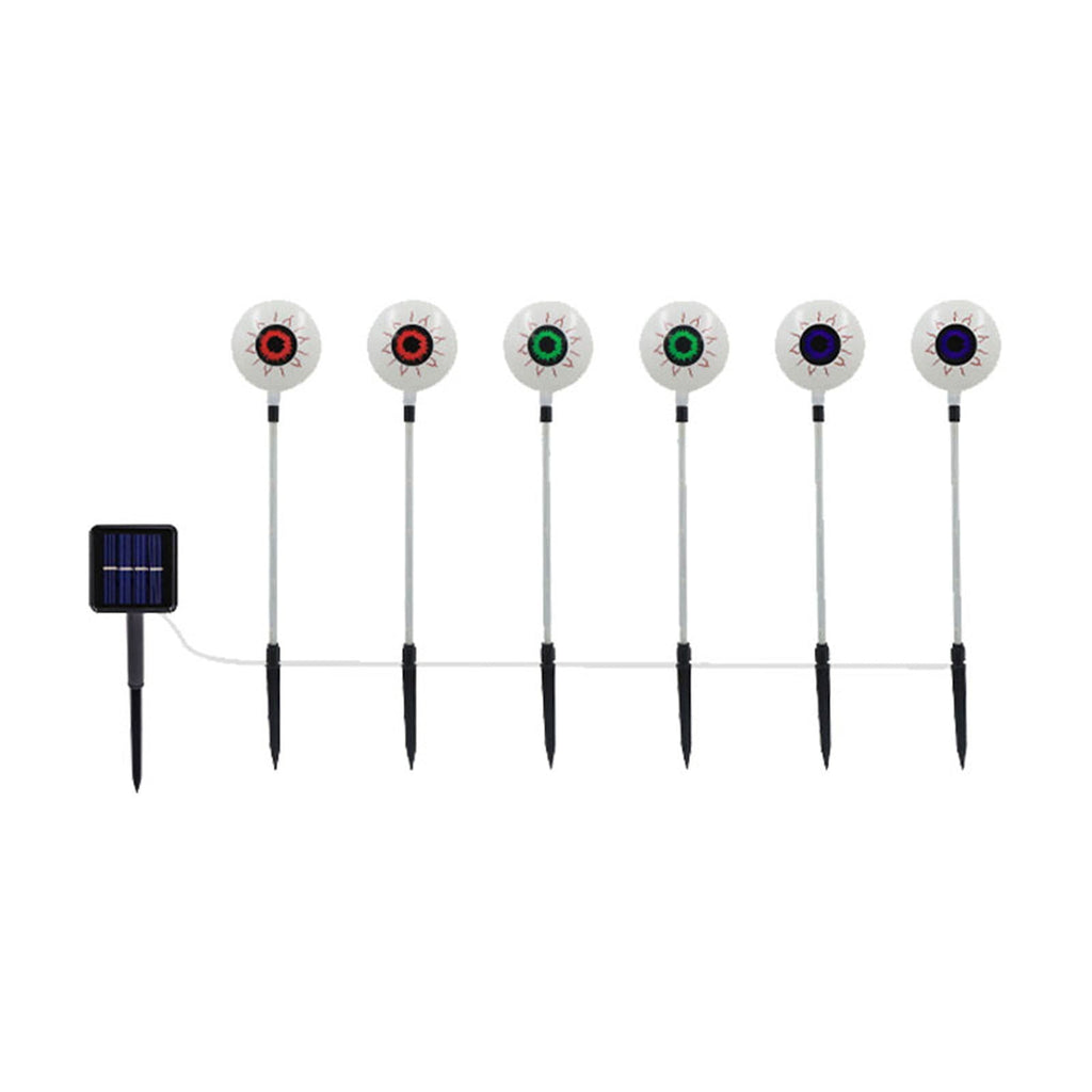 Btomtd Solar Halloween Eyeball Light LED Ground Insertion Lamp 6 Eyeballs for Ghost Festival Horror Courtyard Decoration Spooky Solar Powered Outdoor Light, Purple