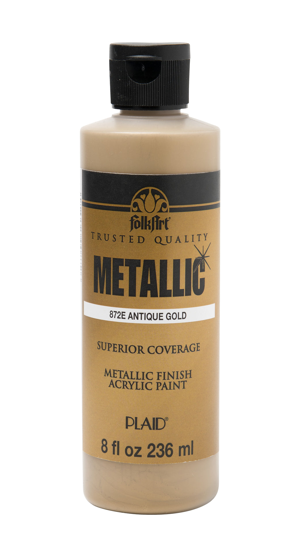 FolkArt Metallic Acrylic Craft Paint, Metallic Finish, Antique Gold, 8 fl oz