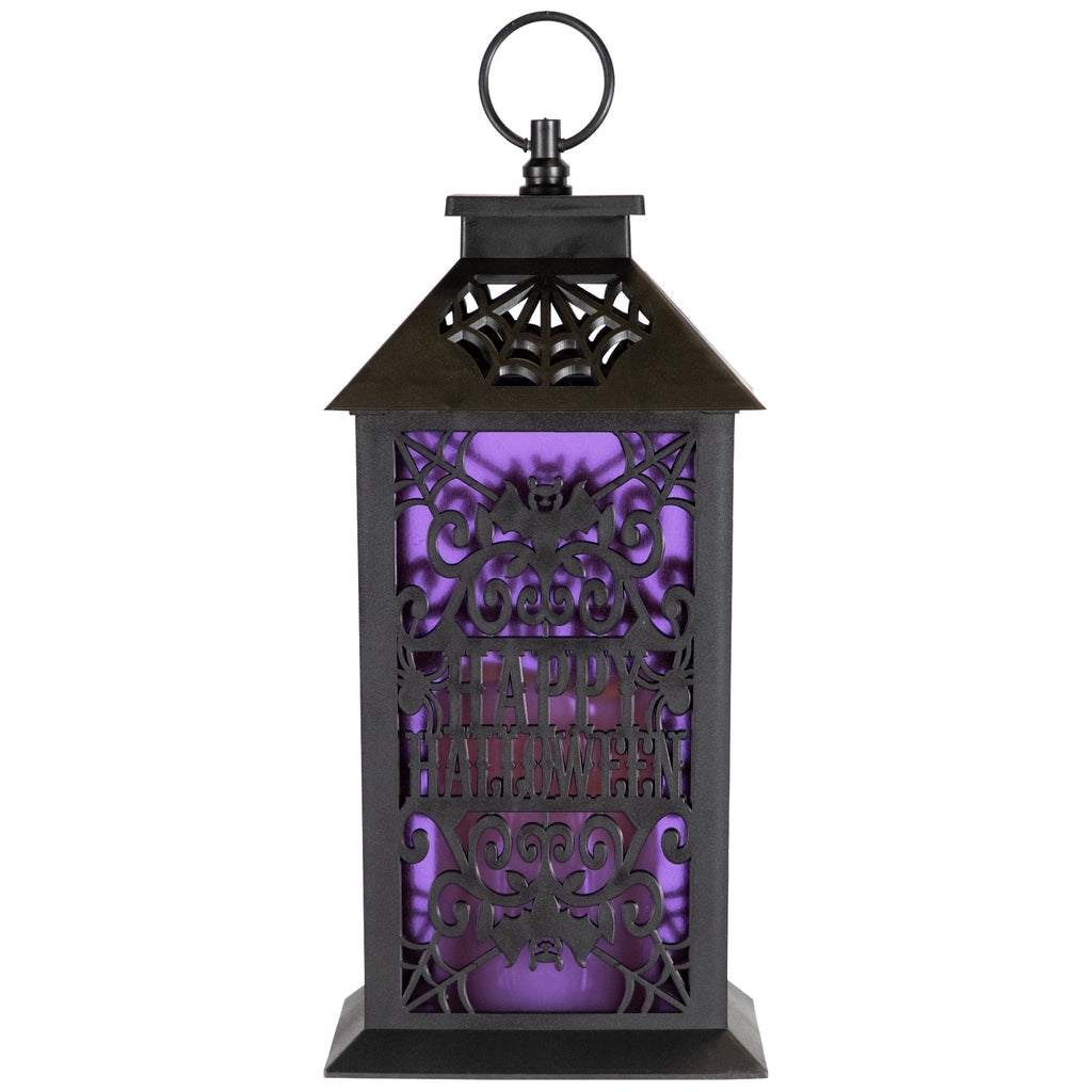 Northlight LED Lighted Bats "Happy Halloween" Candle Lantern - 11"