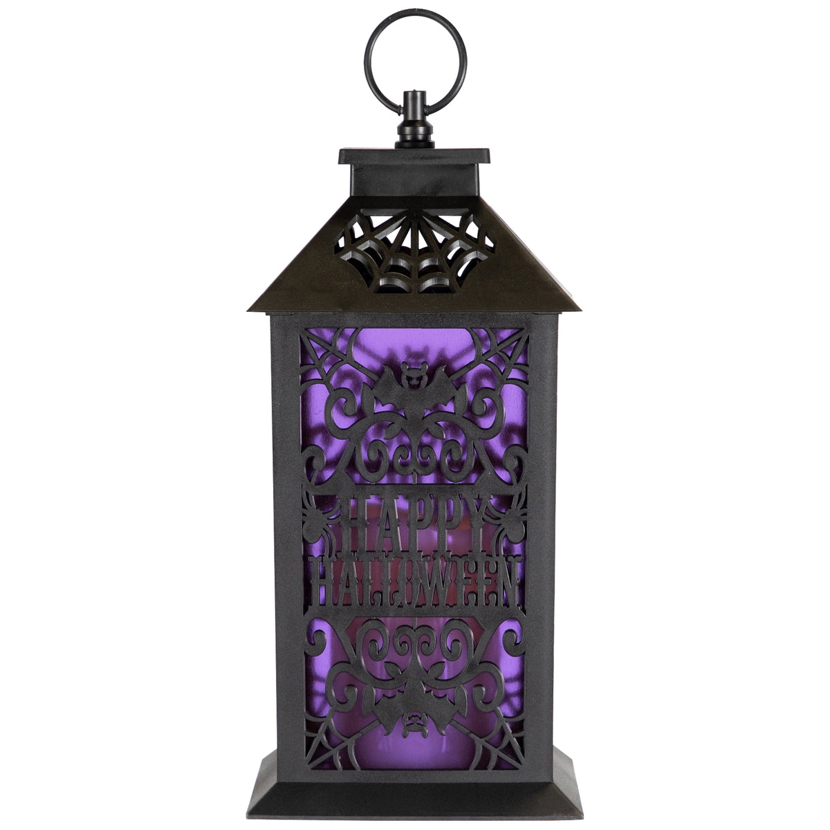Northlight LED Lighted Bats "Happy Halloween" Candle Lantern - 11"