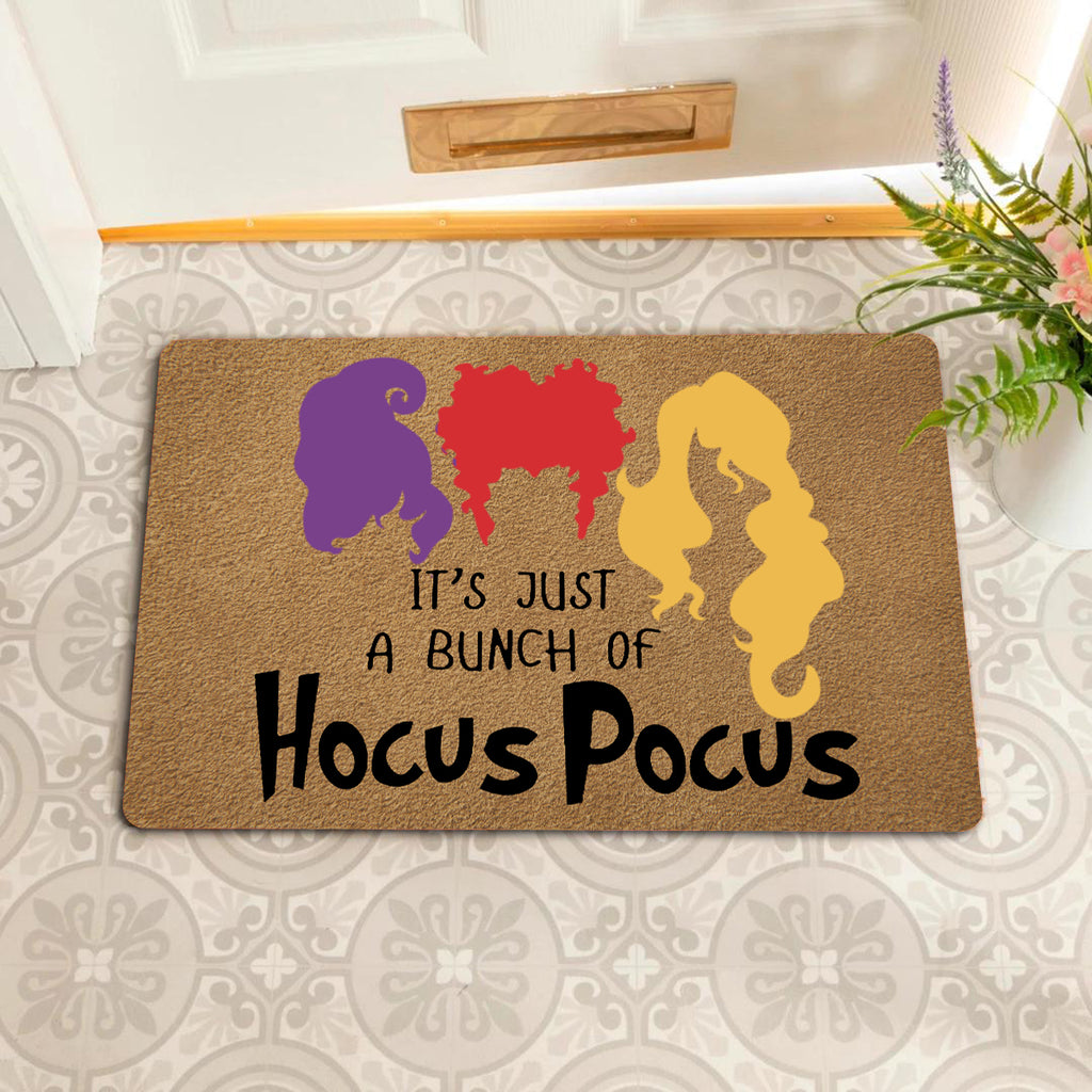 Funny Welcome Doormat Front Porch Decor Rugs with Rubber Back 23.7"(L) x 15.9"(W) It's Just A Bunch of Hocus Pocus Halloween Doormat Rubber Non-Slip Backing Entrance Rug Home Decor Decorative Mat