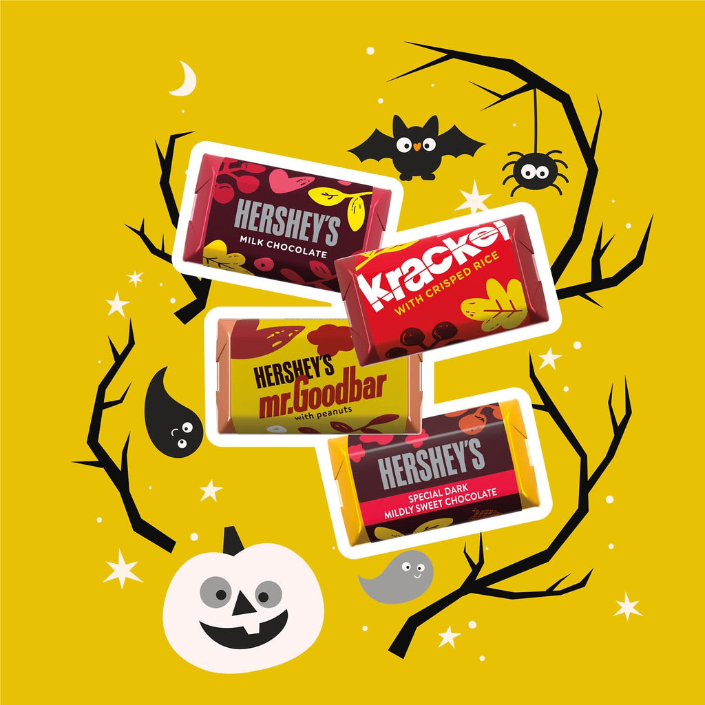 Hershey's Miniatures Assorted Chocolate Halloween Candy, Bag 9.9 oz