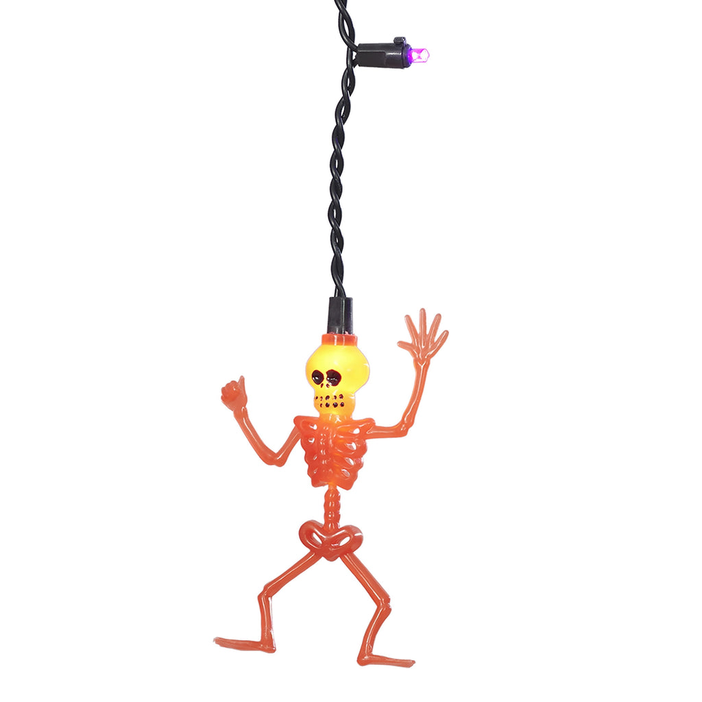 Indoor/Outdoor 30-Count LED Skeleton Icicle Lights, Purple and Warm White, 6', Halloween by Way To Celebrate