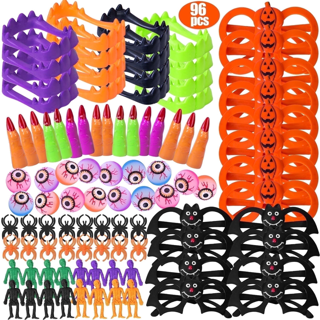 Scidweet Halloween Toys for Kids, 96 Pcs Halloween Party Favor Decorations Gifts Classroom Prizes Treasure Box Toys