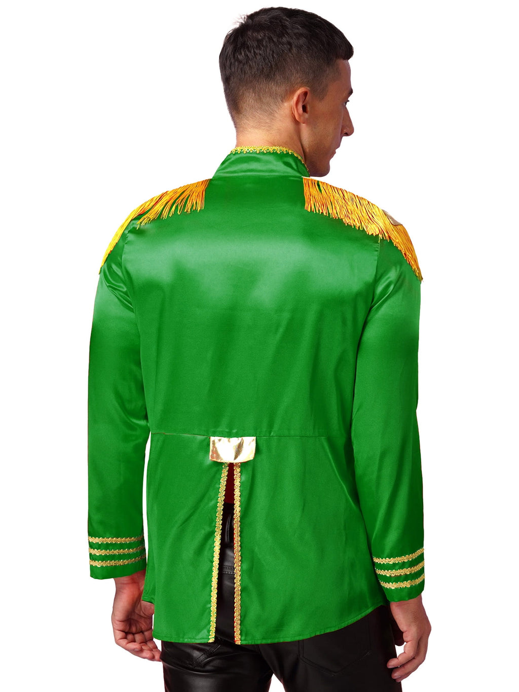 Eandarui Men's Halloween SGT Sergeant Pepper Costume Jacket Fancy Dress Hippie Music Star 1960s Shirt Red M