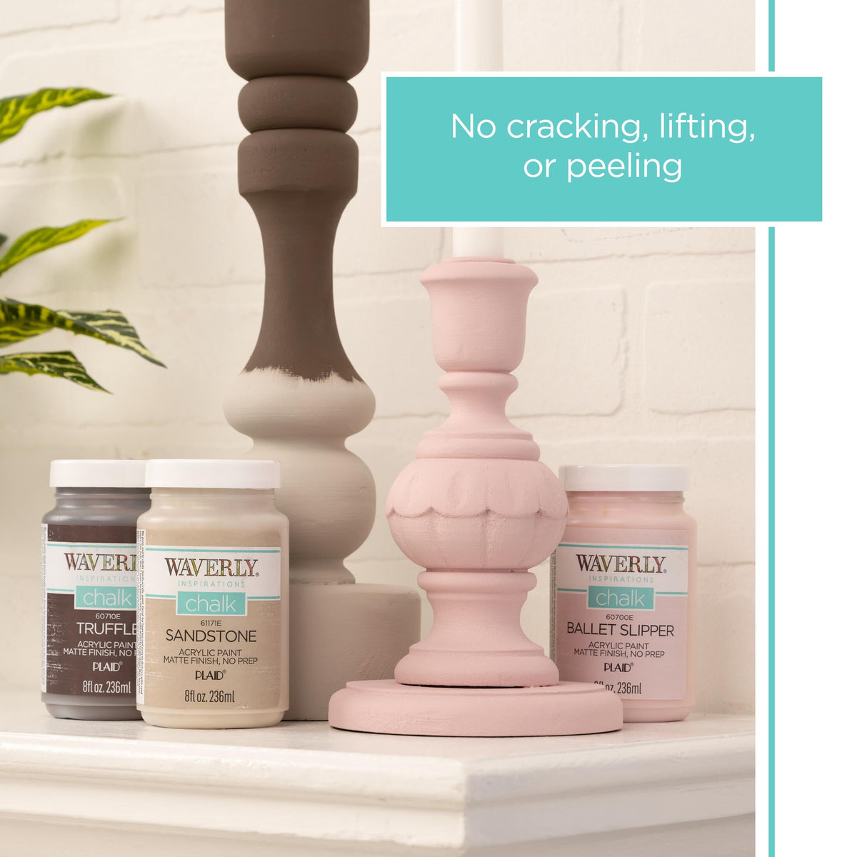 Waverly Inspirations Chalk Paint, Ultra Matte Finish, White, 8 fl oz