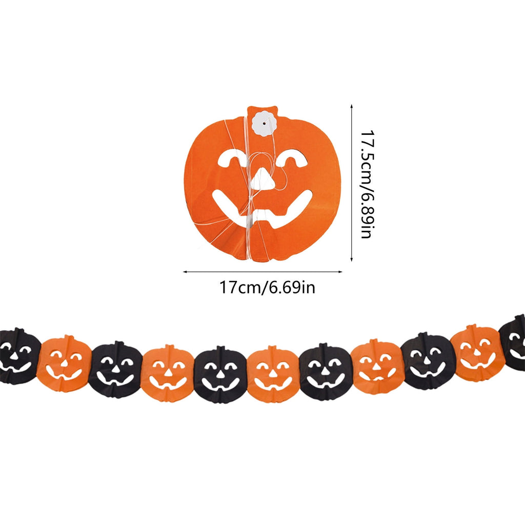 Halloween Paper Banner Decorations, 9.8Ft Orange Black Spider Bunting Garland Banners Decor for Wall Home Indoor Outdoor Birthday Party Supplies