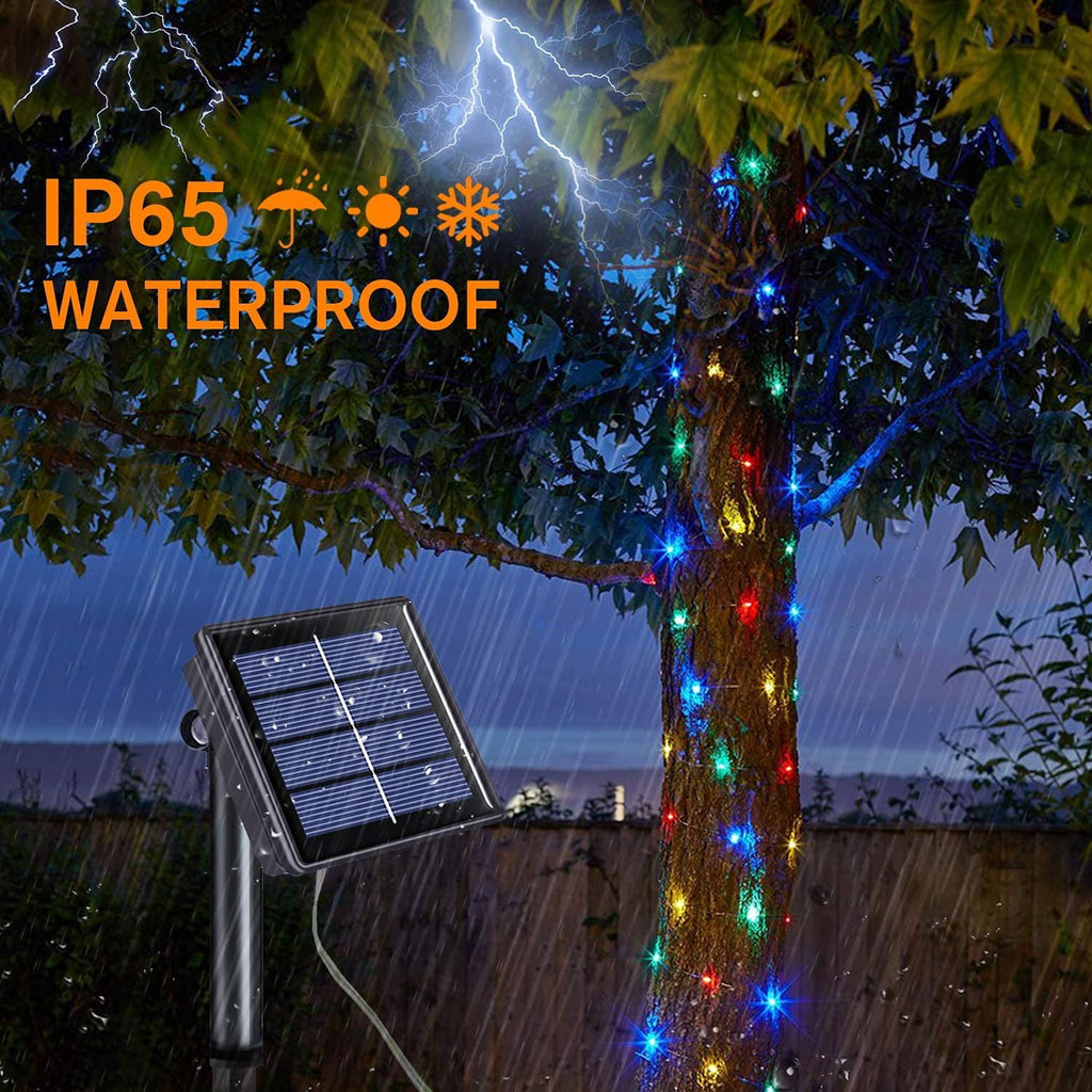 Purple Solar Fairy Lights Outdoor Waterproof, 4 Packs Each 33ft 100 LED Solar String Lights, 8 Modes Silver Wire Solar Twinkle Lights for Halloween Christmas Patio Garden