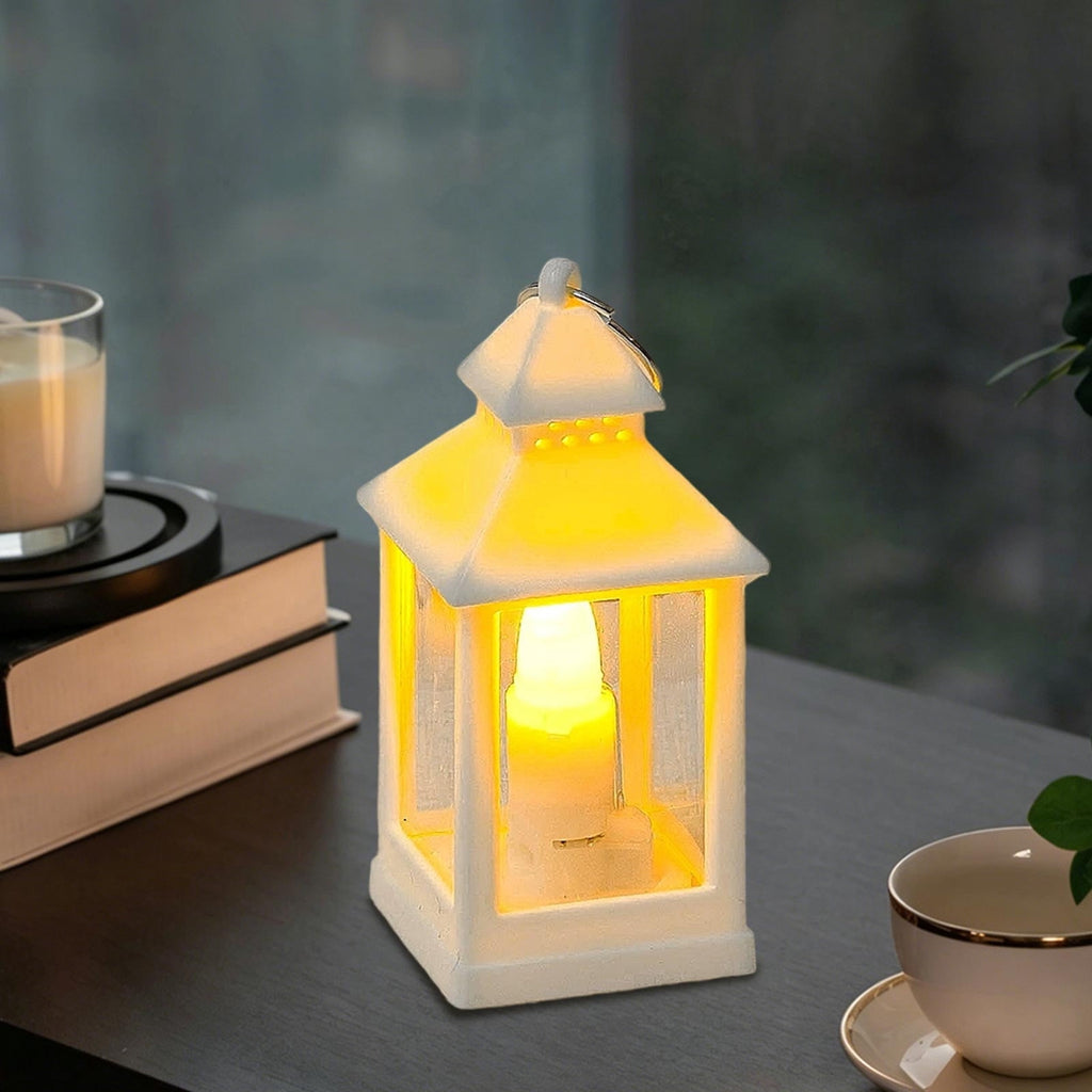 Djiypn Mini Lanterns 2Pack LED Small Lanterns Decorative Indoor Outdoor Hanging Lantern Decorative Candle Light Farmhouse Decor for Weddings Western Camping Party Halloween Christmas Decorations