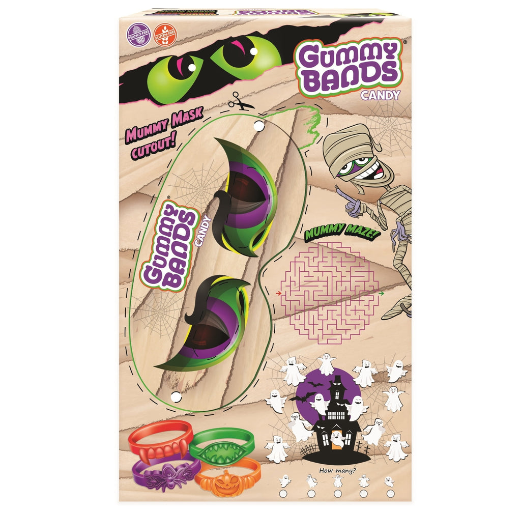 Monster Gummy Bands Candy Box - 20 Count, Allergen-Free, Halloween Treats