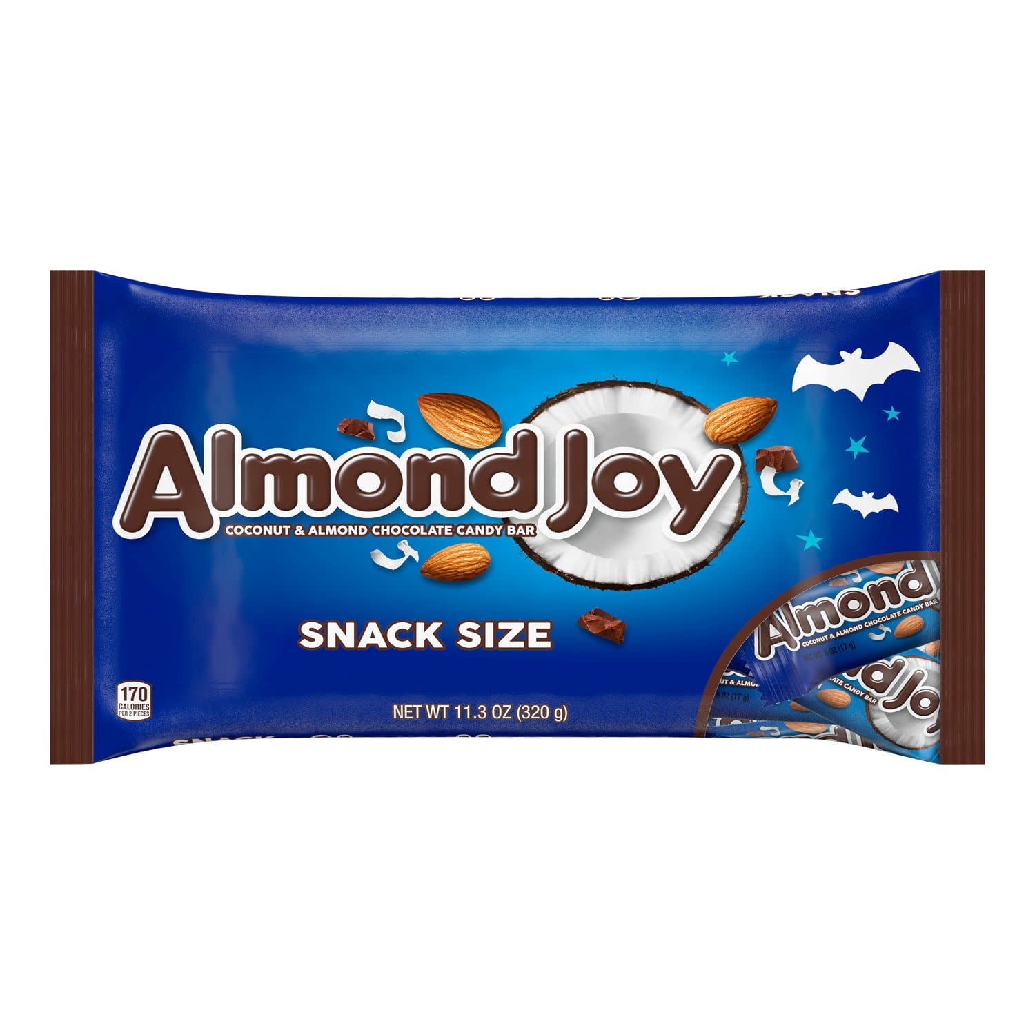 Almond Joy Coconut and Almond Chocolate Snack Size Halloween Candy, Bag 11.3 oz