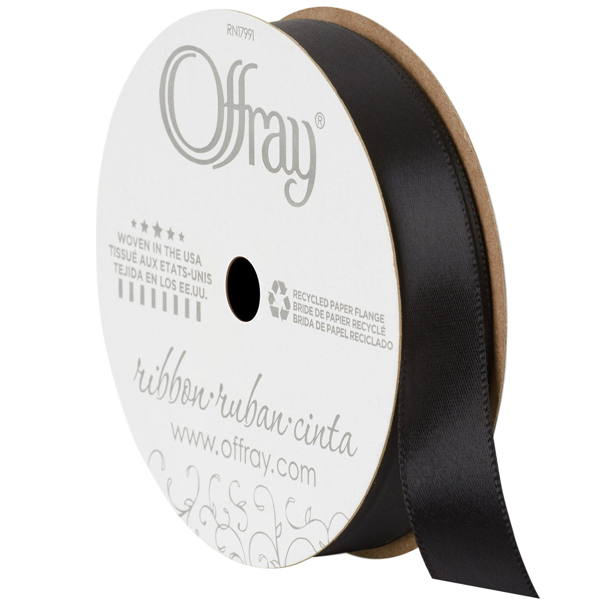 (3 pack) Offray Ribbon, Forest Green 5/8 inch Single Face Satin Polyester Ribbon, 18 feet