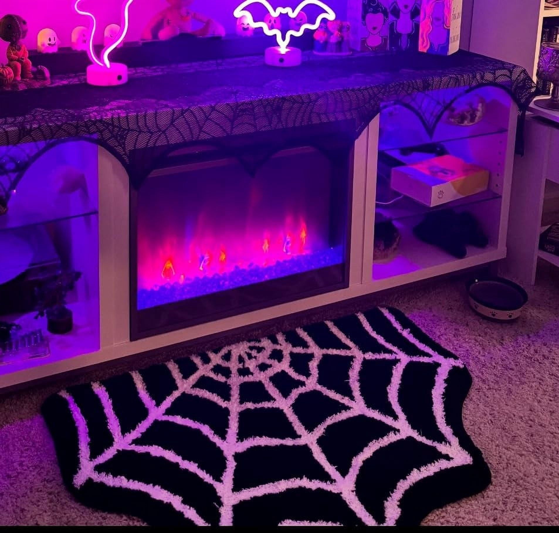 Konghyp Halloween Floor Mat Non-slip Rug, Cozy Spiderweb Decoration, Perfect for Living Room Entrance Bedroom, Ideal for Holiday Gathering, Indoor Use Entrance Mat