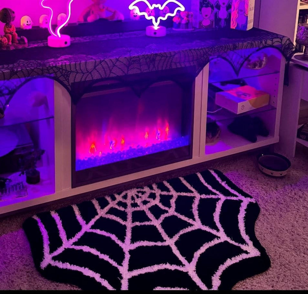 Spider Web Spooky Gothic Cute Fun Halloween Floor Mat Halloween Doormat, Spider Web Bath Mat Fall Thanksgiving Rugs for Indoor Outdoor Entrance Home Bathroom Living Room Decor