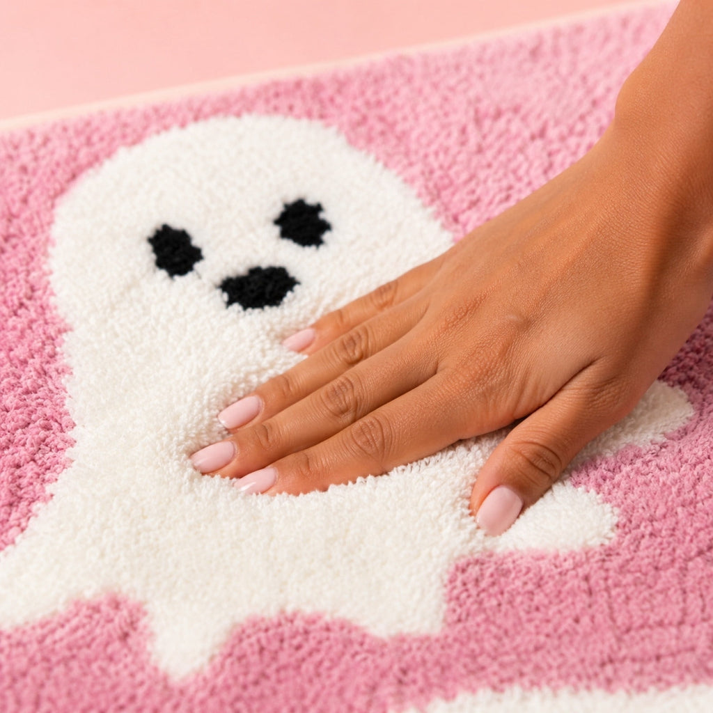 WWC Halloween Door Mat, 32x20 inch Halloween Decor Thick Non Slip Ghost doormat, Entryway Rug for Fall Party Indoor Outdoor Front Porch