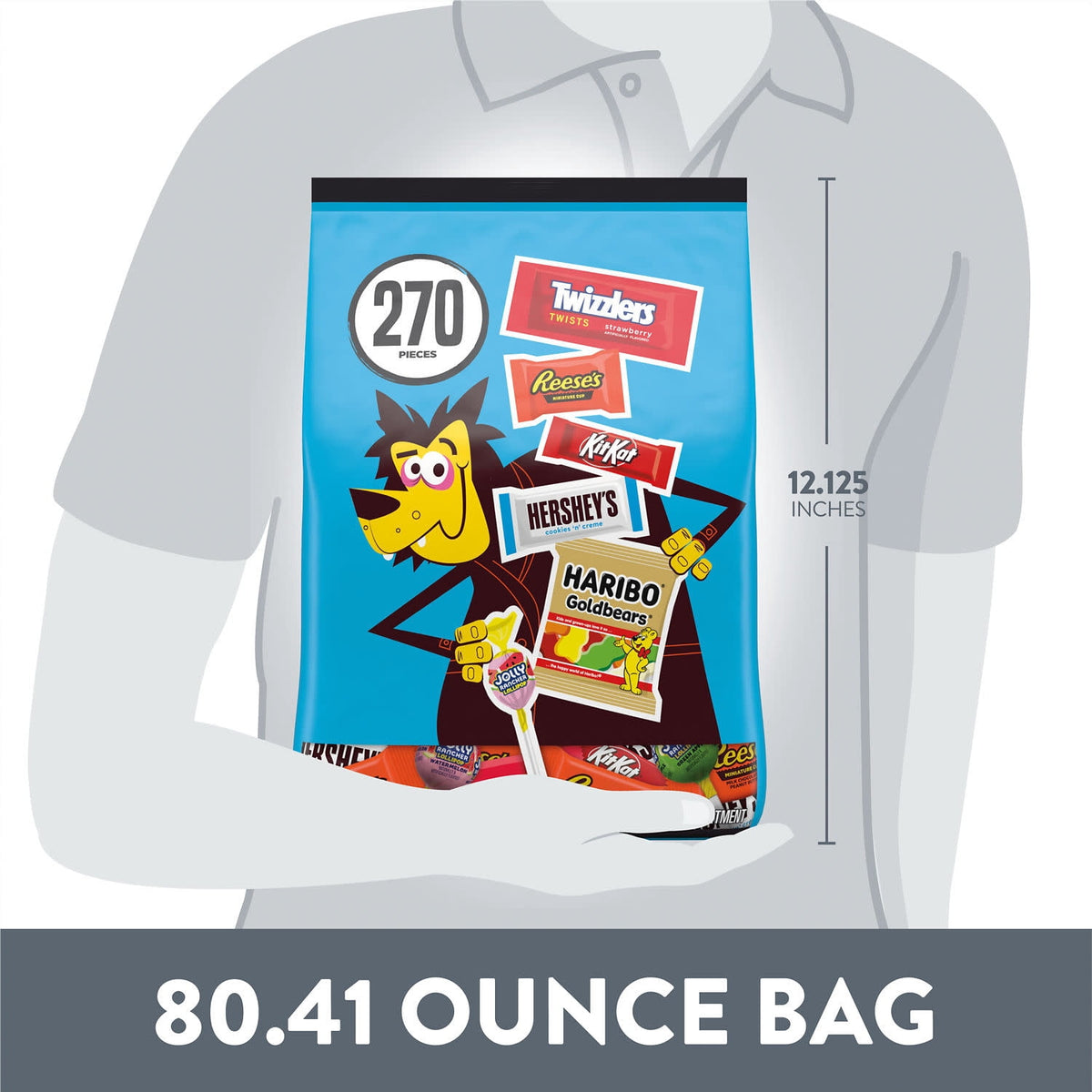 Hershey Assorted, Halloween Candy Bulk Bag, 80.41 oz (270 Pieces)